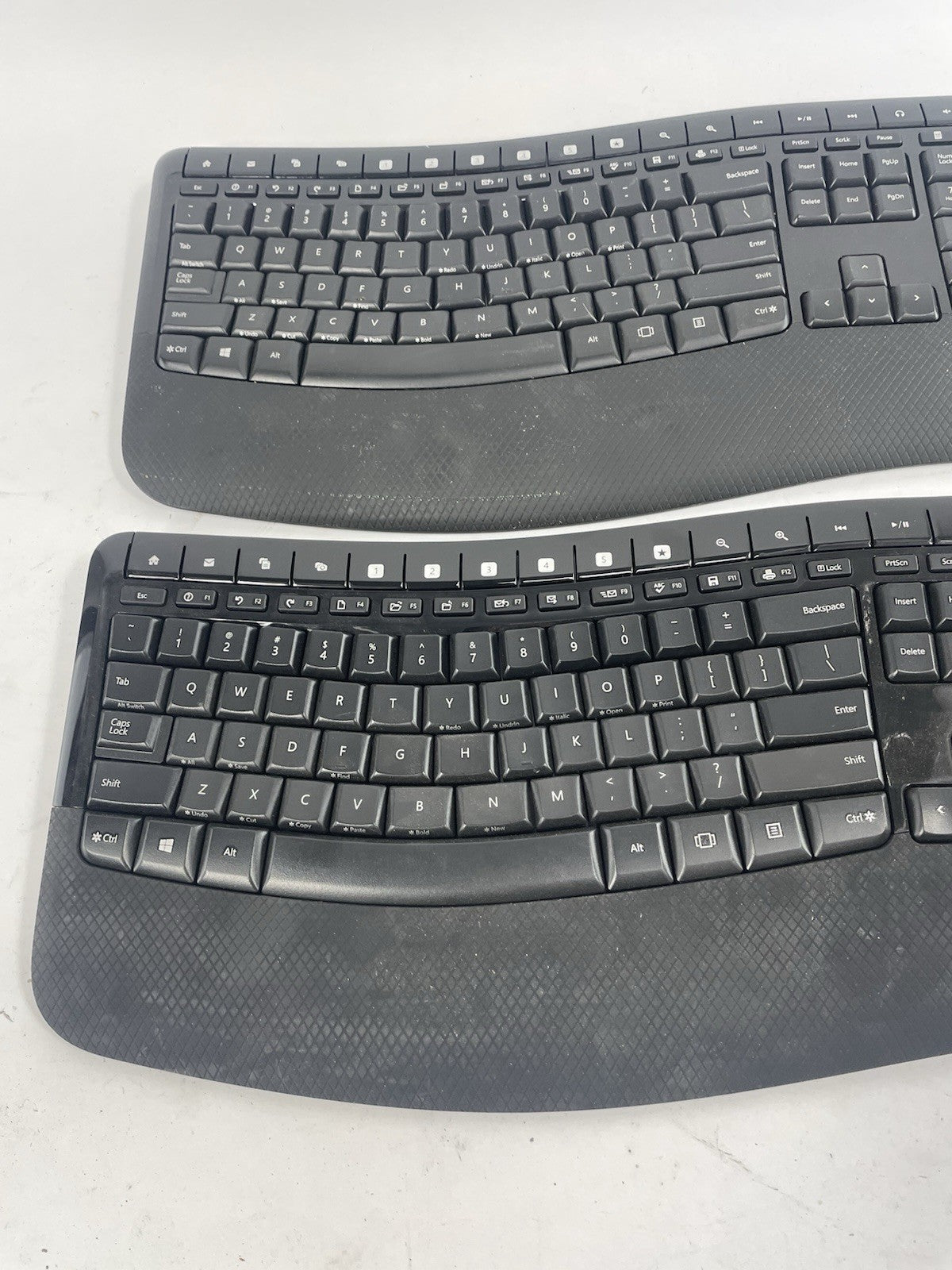 Lot of 2: Microsoft Comfort 5050 Wireless Ergonomic Keyboard 5KV-00001 No Dongle