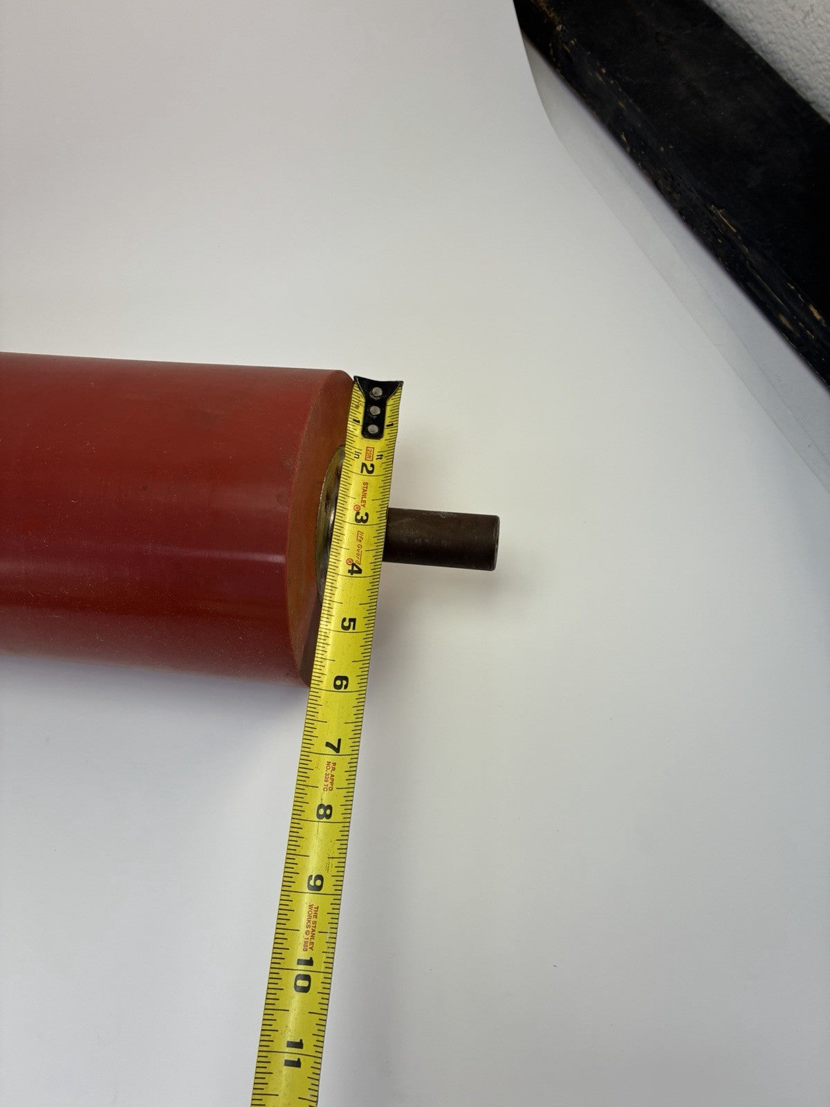 12" x 5.5" Red Rubber Conveyor Drum Roller 27.25mm Steel Shaft Industrial