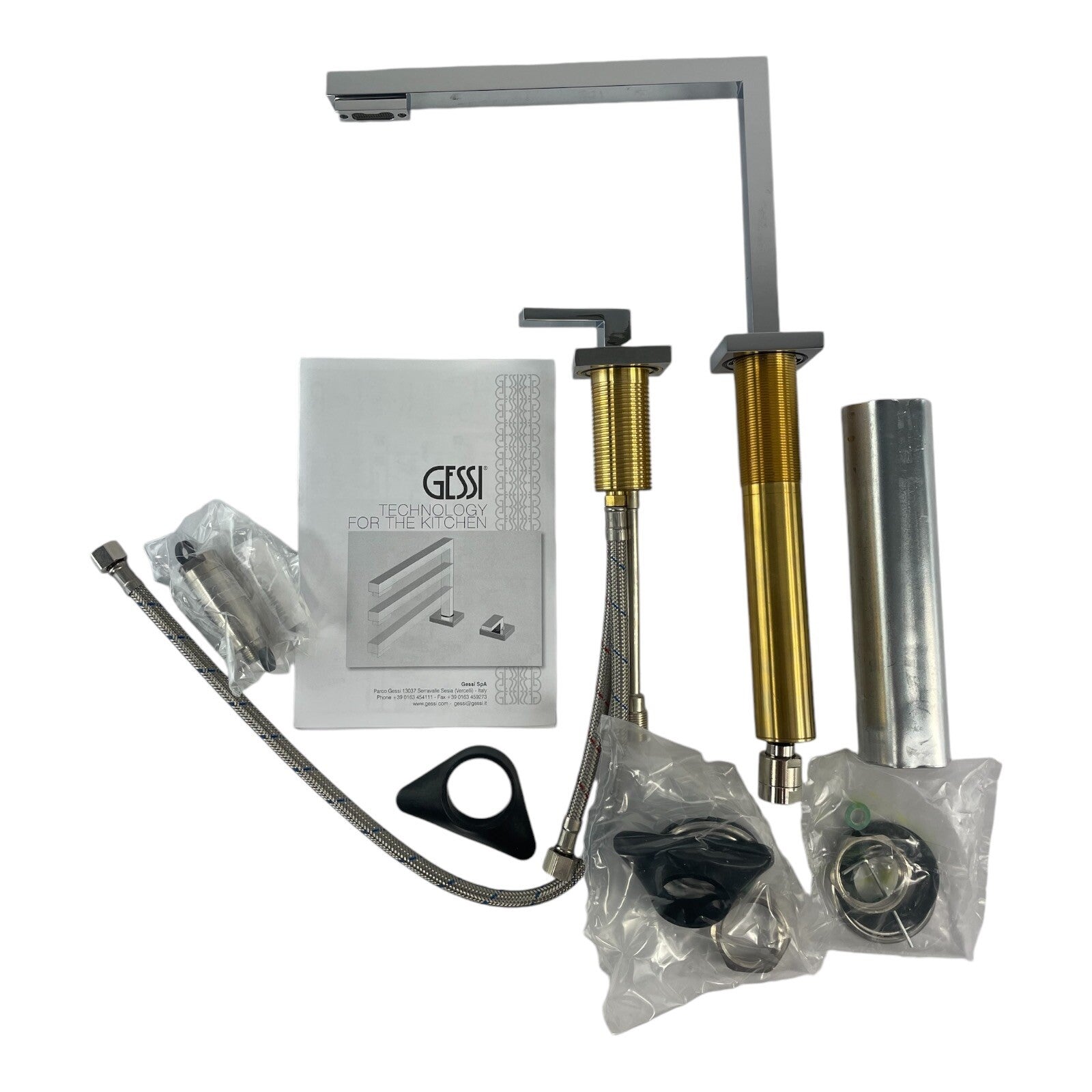 Gessi Quadro 17438#031 side lever kitchen faucet polished chrome mixer