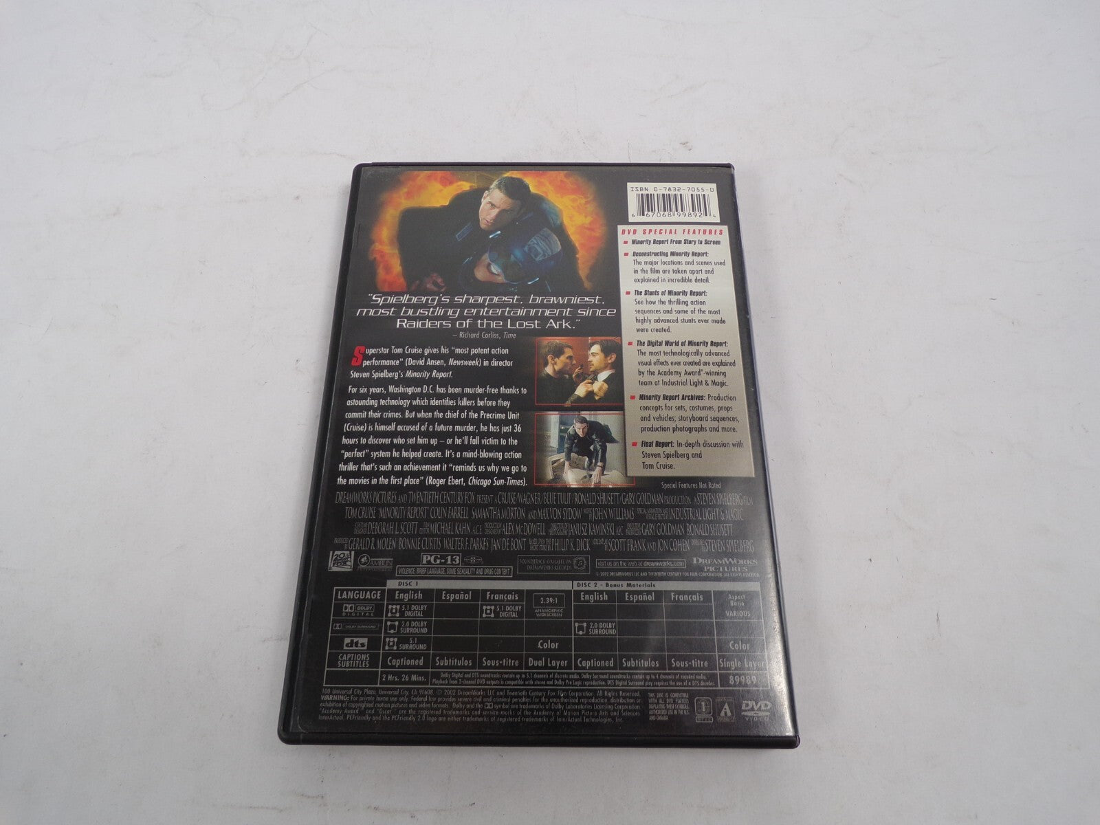 Minority Report Tom Cruise Steven Spielberg Masterpiece Action DVD Movies