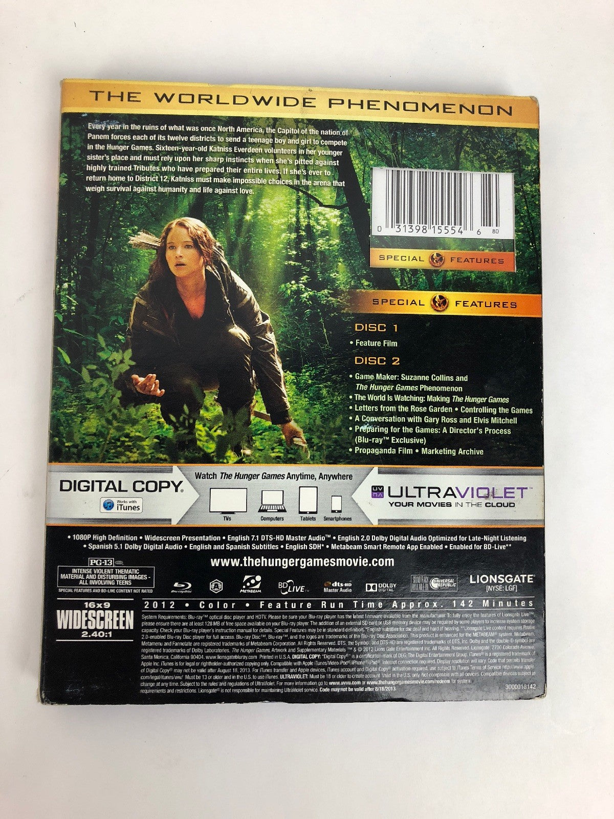 The Hunger Games (Blu-ray Disc, 2012) - Mint Discs - Fast Free Shipping