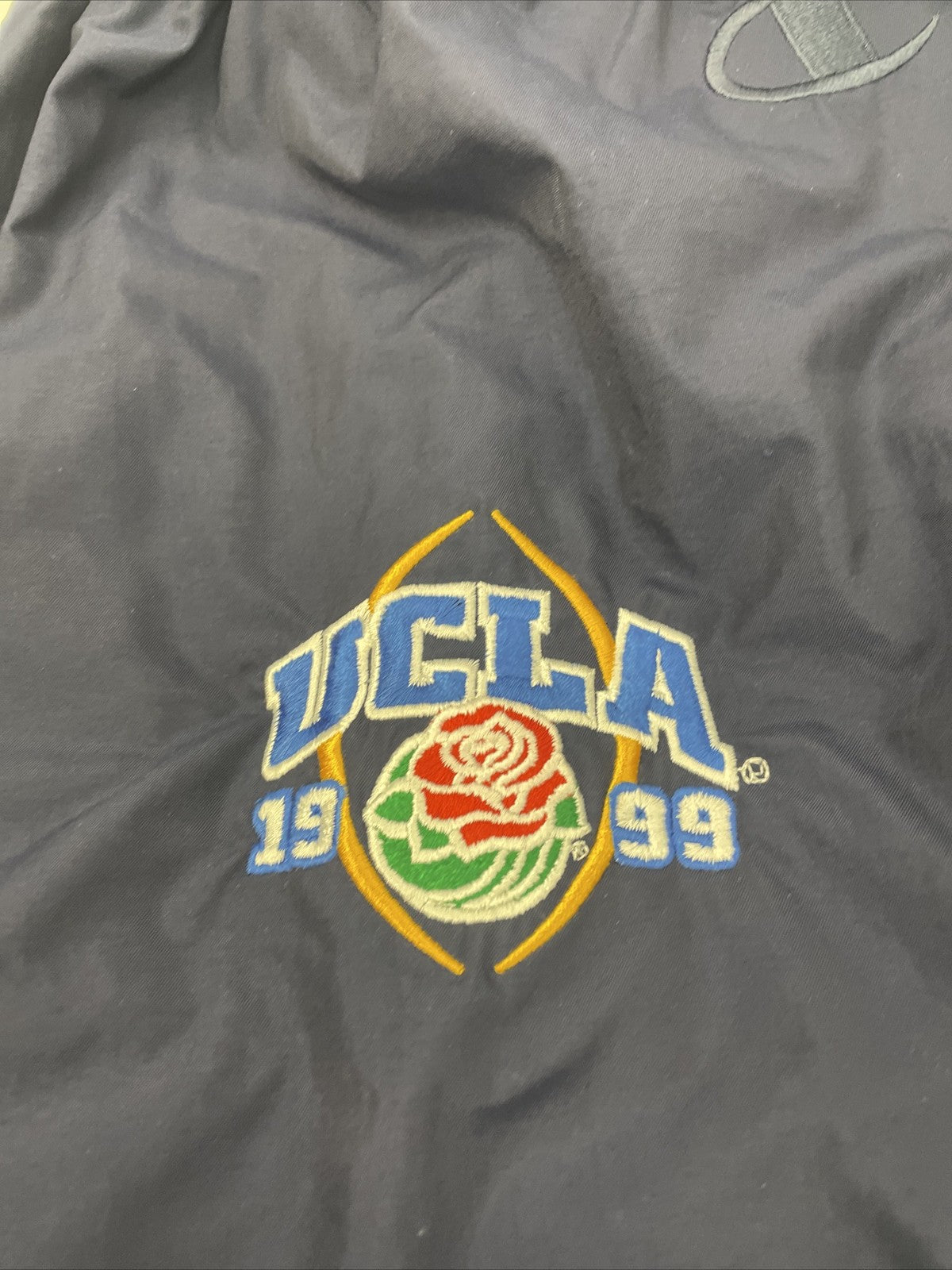 Vintage 1999 UCLA Rose Bowl Champion Apparel Lined Track Pants Large Navy Blue