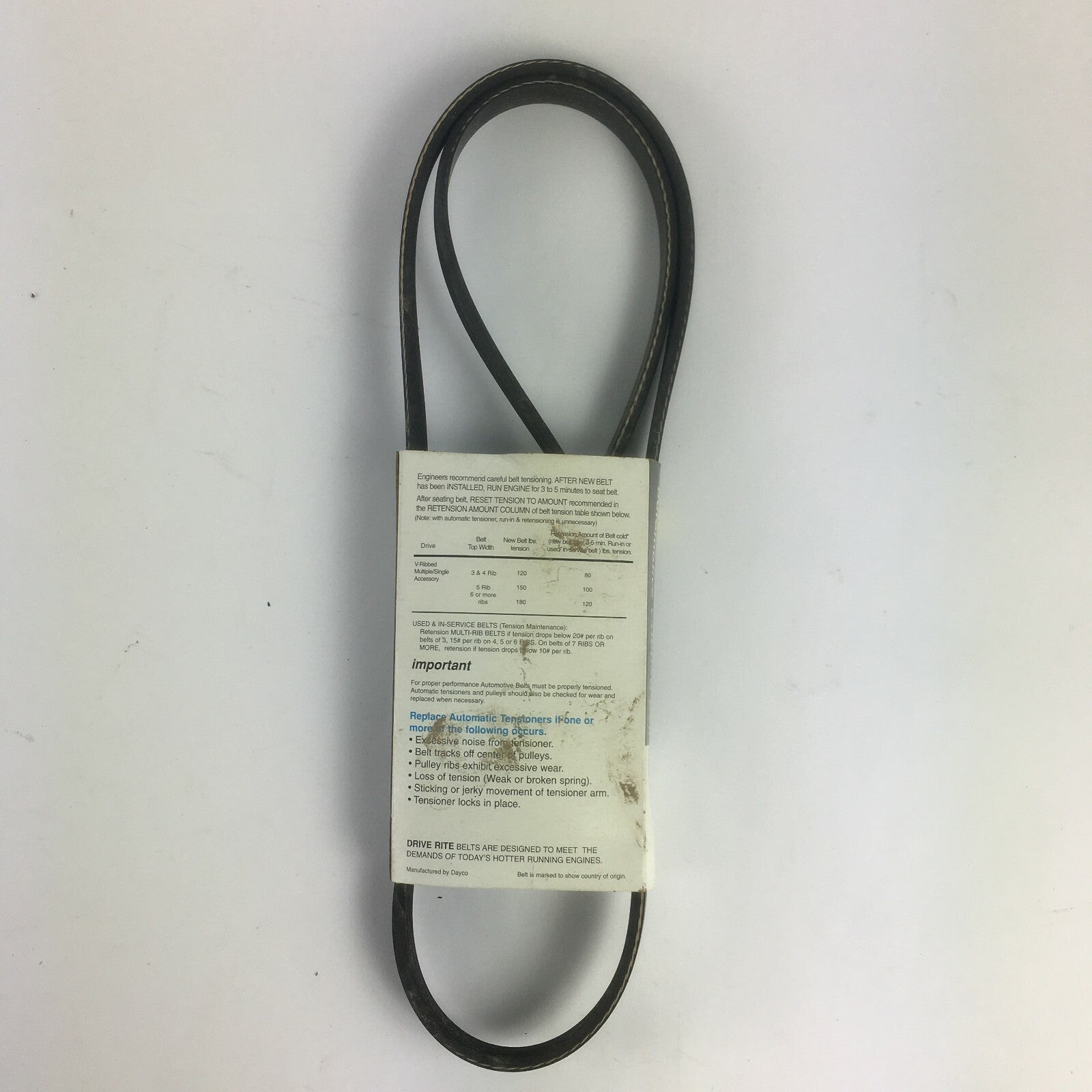 Drive Rite 5040530DR 4FK1335 V-ribbed serpentine belt OEM automotive engine drive belt replacement