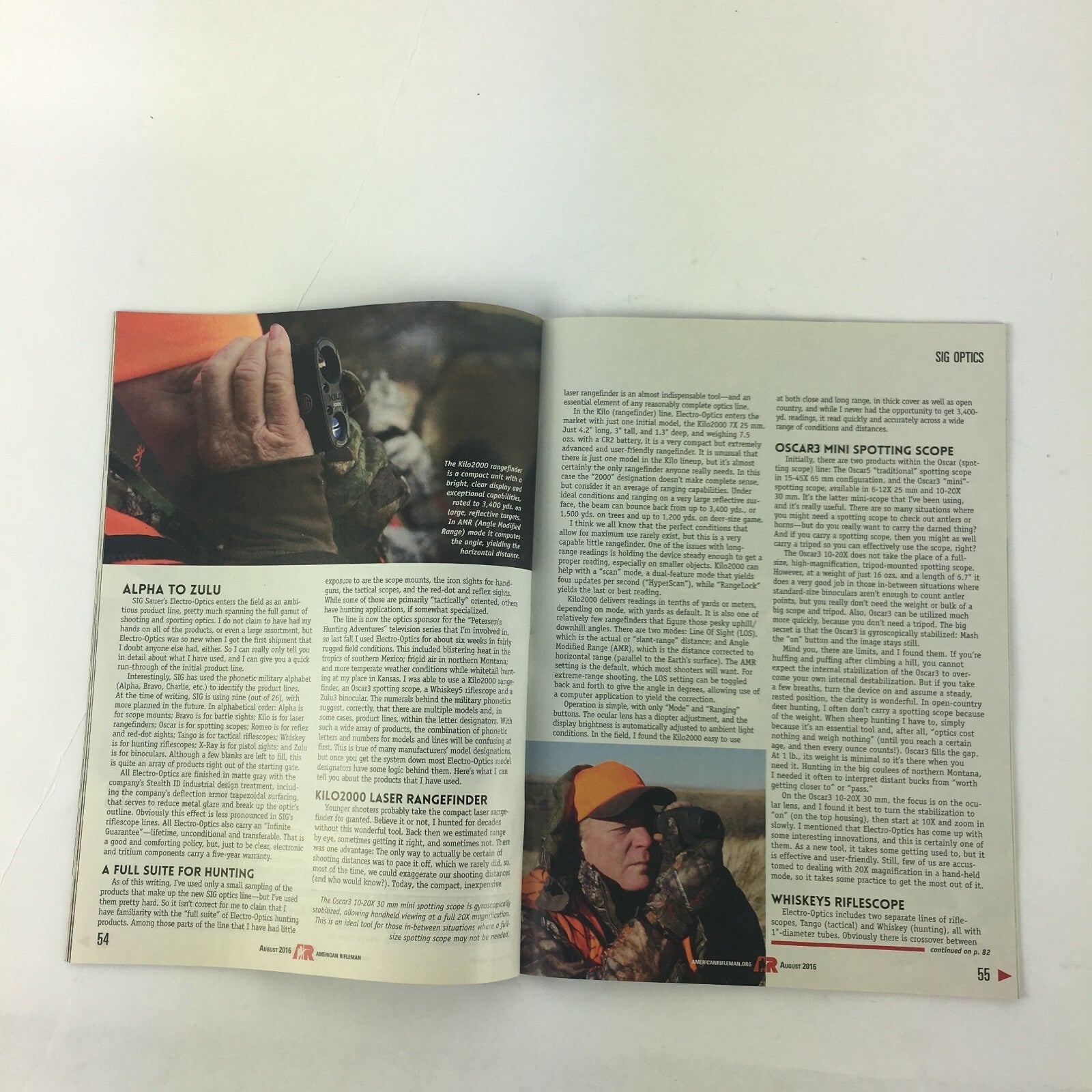 April 2016 American Rifleman Magazine BackOnTrack Colt SIG Sauer's ElectroOptics