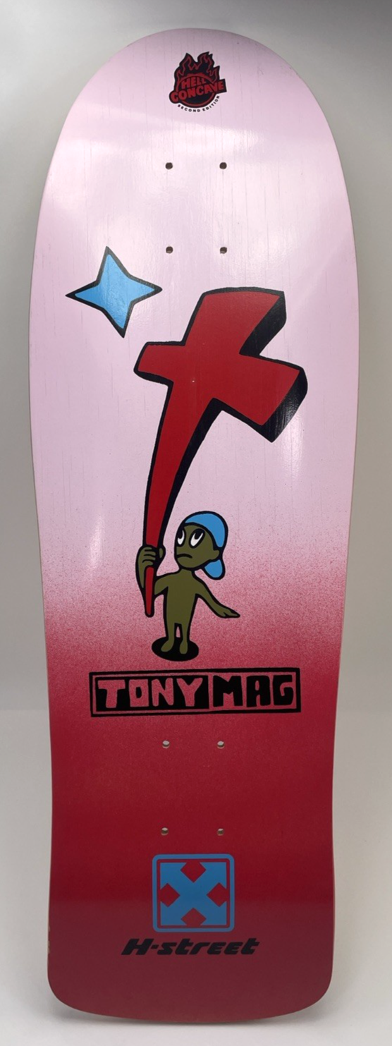 Tony Magnusson H Street Kid And Cross  Reissue 1980s Wood Hell Concave Red Fade