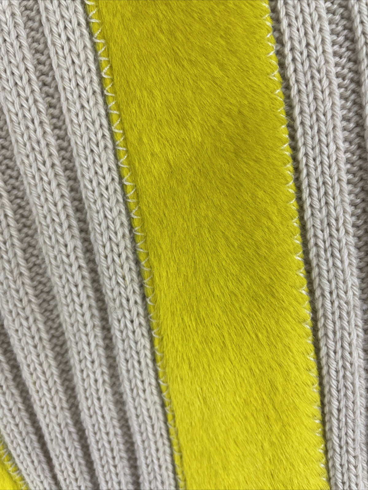 Vintage Missoni Pure Wool Beige w Yellow Stripes Sz Small Made in Italy