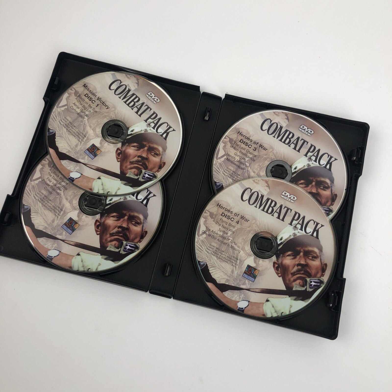 20-Film Combat/War Pack (DVD,2007,20-Film,4-Disc Set) VGC DISCS GUARANTEED
