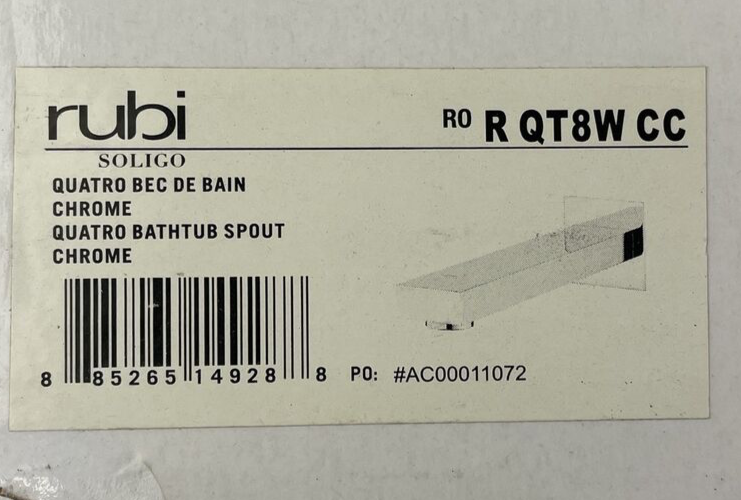 OEM rubi SOLIGO Polished Chrome Quatro Bathtub Spout Faucet - LOOK