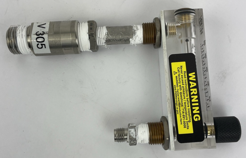 King Instrument 75301112C13 Acrylic Tube Flowmeter w/ Valve 0-100SCFM, 1/4" A1