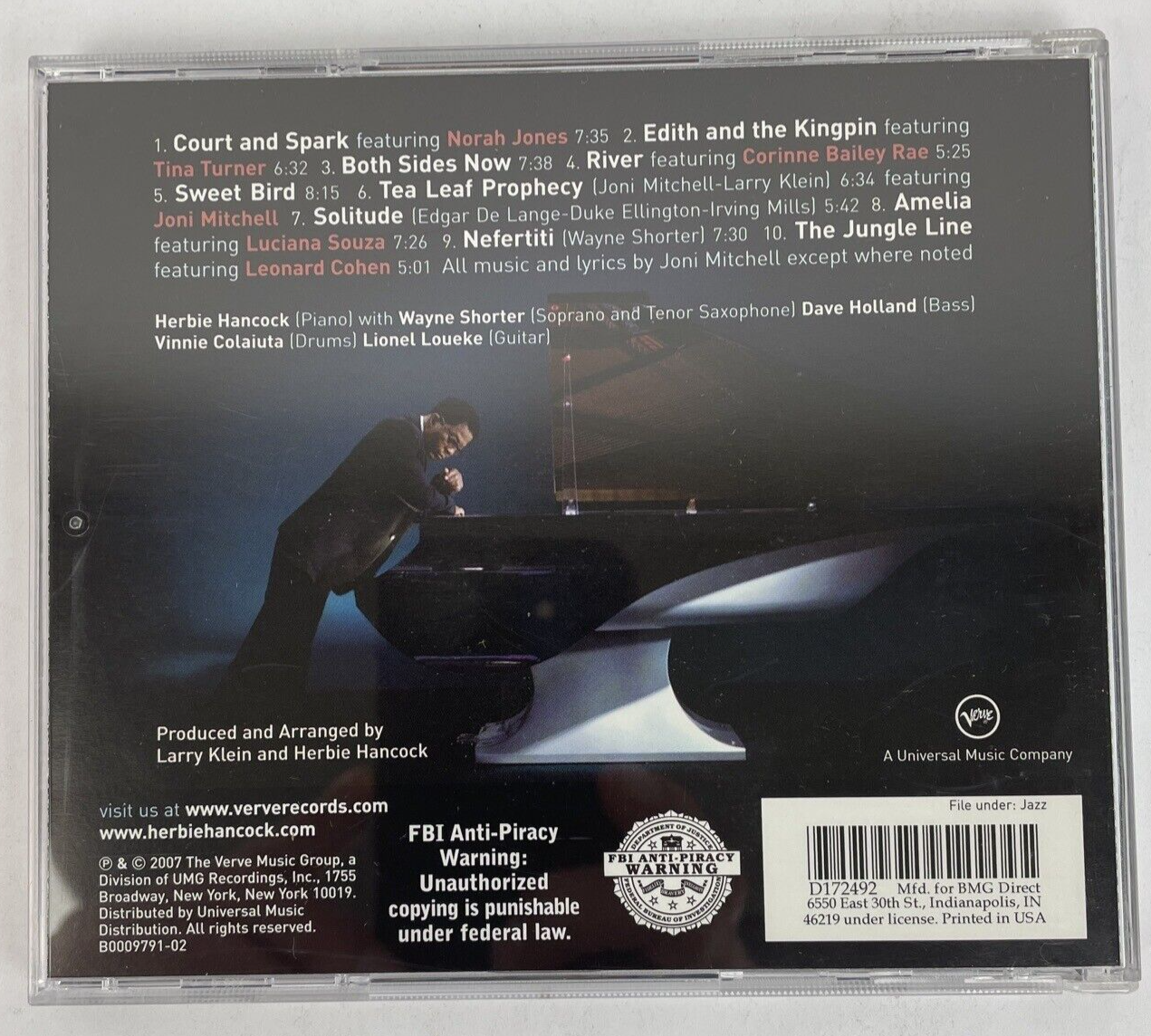 Herbie Hancock -River :The Joni Letters - Digital Audio CD  2007 The Verve Group