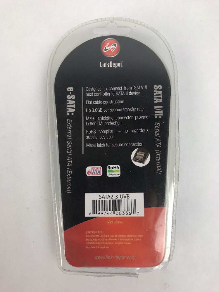 SATA2-3-UVB Blue 3FT SATA II Link Depot Cable New Deal