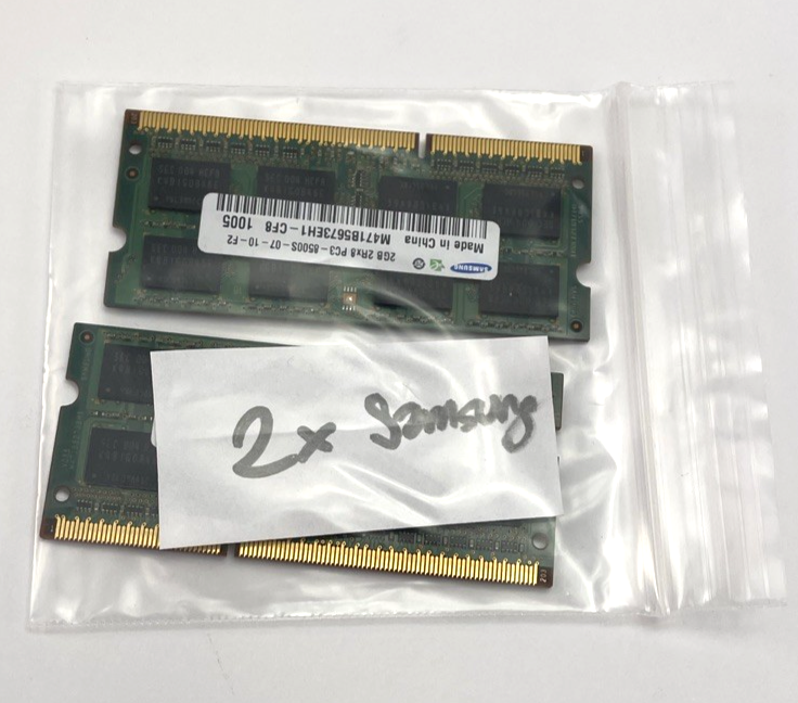 SAMSUNG 4GB Kit (2x2 GB) 2Rx8 DDR3 PC3-8500S-07-10-F2 LAPTOP  MEMORY