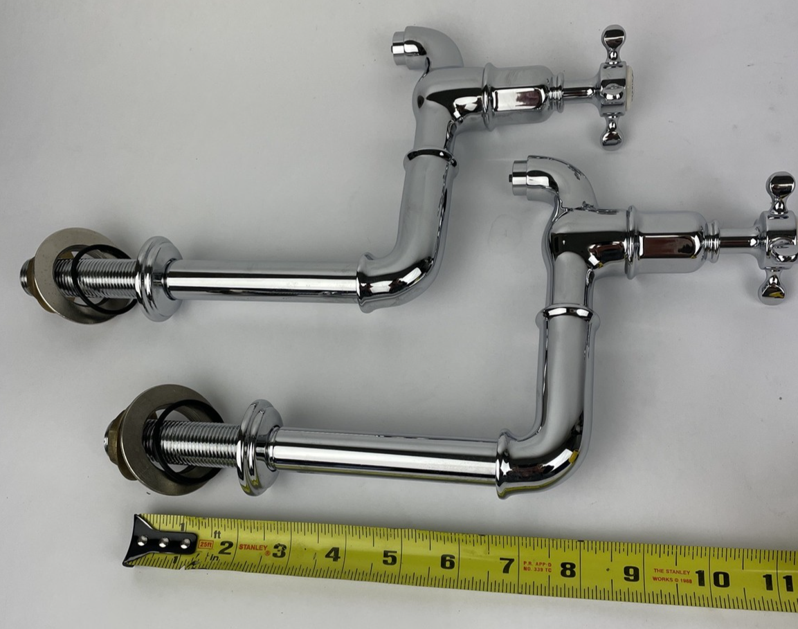 OEM Perrin & Rowe Mayfair Vintage SINK Tall BIB Taps Faucet W Cross Handles NOS