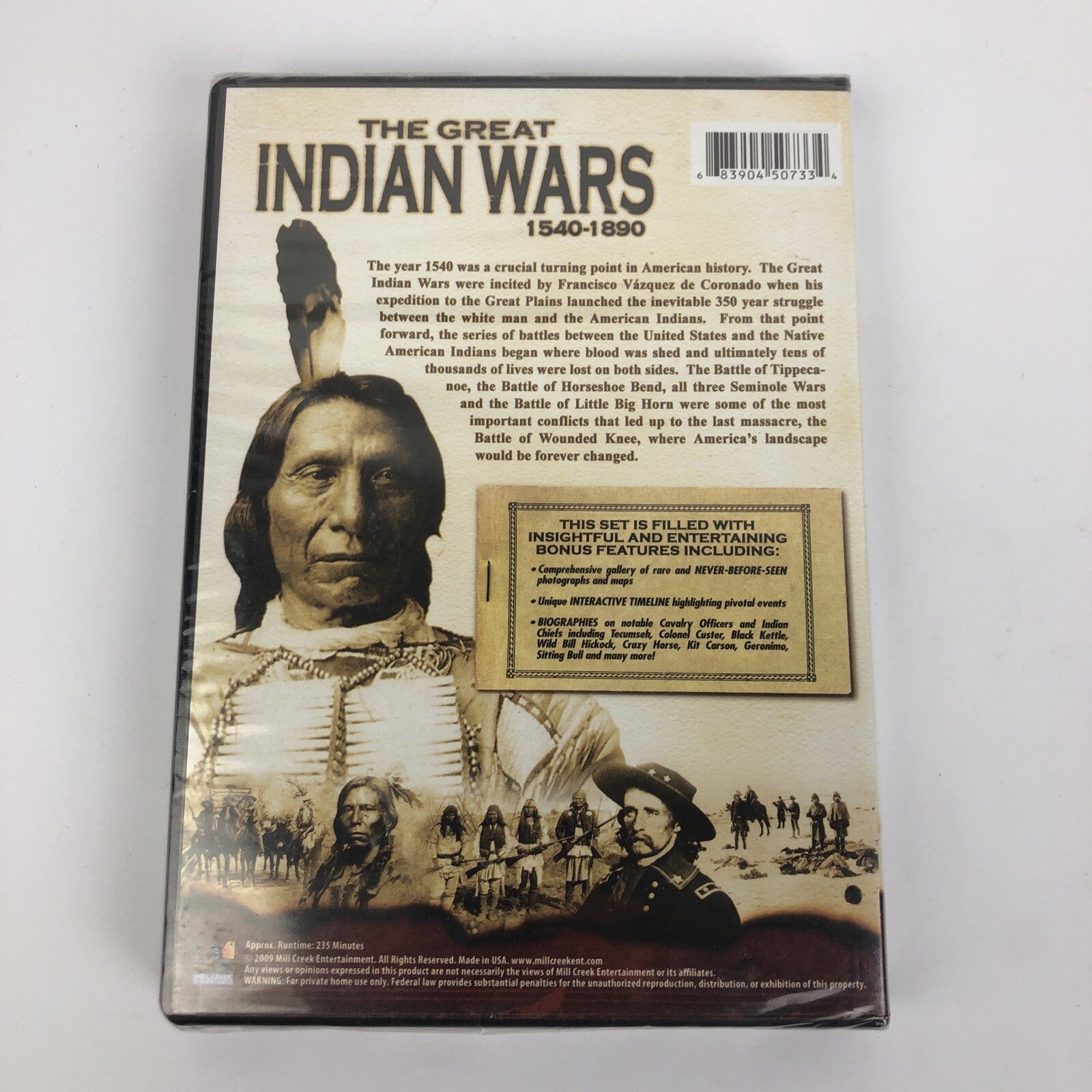 The Great Indian Wars 1540-1890 5 Part Documentary Series DVD - Rare Content 