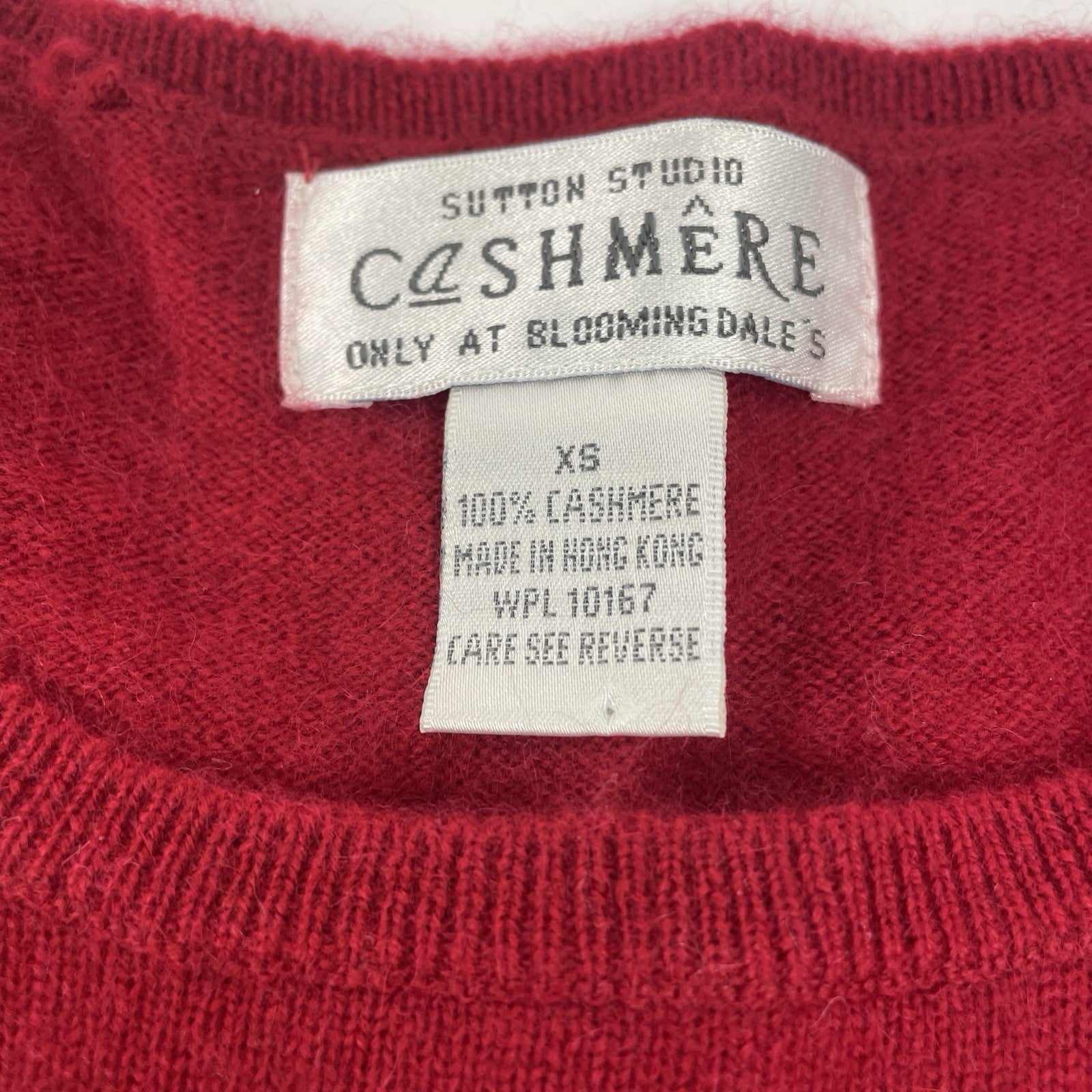 Sutton Studio 100% Cashmere Sweater Women XS Red Short Sleeve Crewneck Pullover
