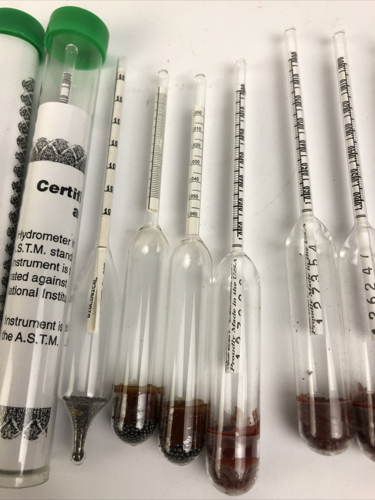 Lot 18 Vintage Specific Gravity Heavy Medical Urinometer Hydrometer - LOOK