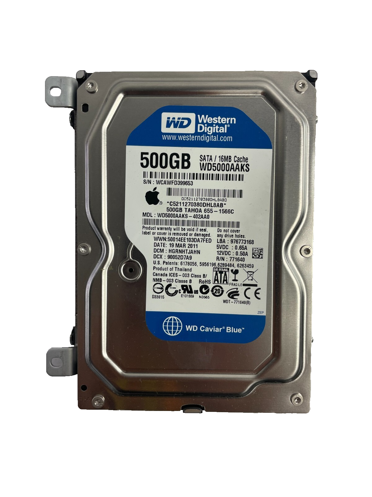 Western Digital Model WE5000AAKS - 402AA0 500GB Hard Disc Drive Cache 16 MB