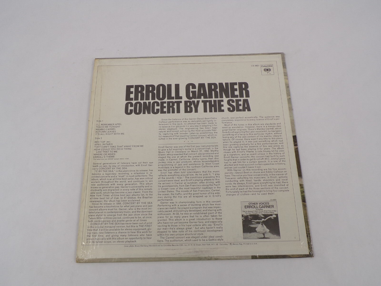 Erroll Garner Concert By The Sea Autumn Leaves Mambo Carmel Vinyl Record