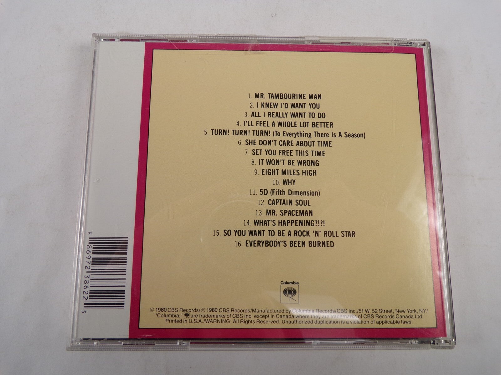 The Byrds Original Singles 1965-1967 Volume 1 Mr Tambourine Man Why CD#57