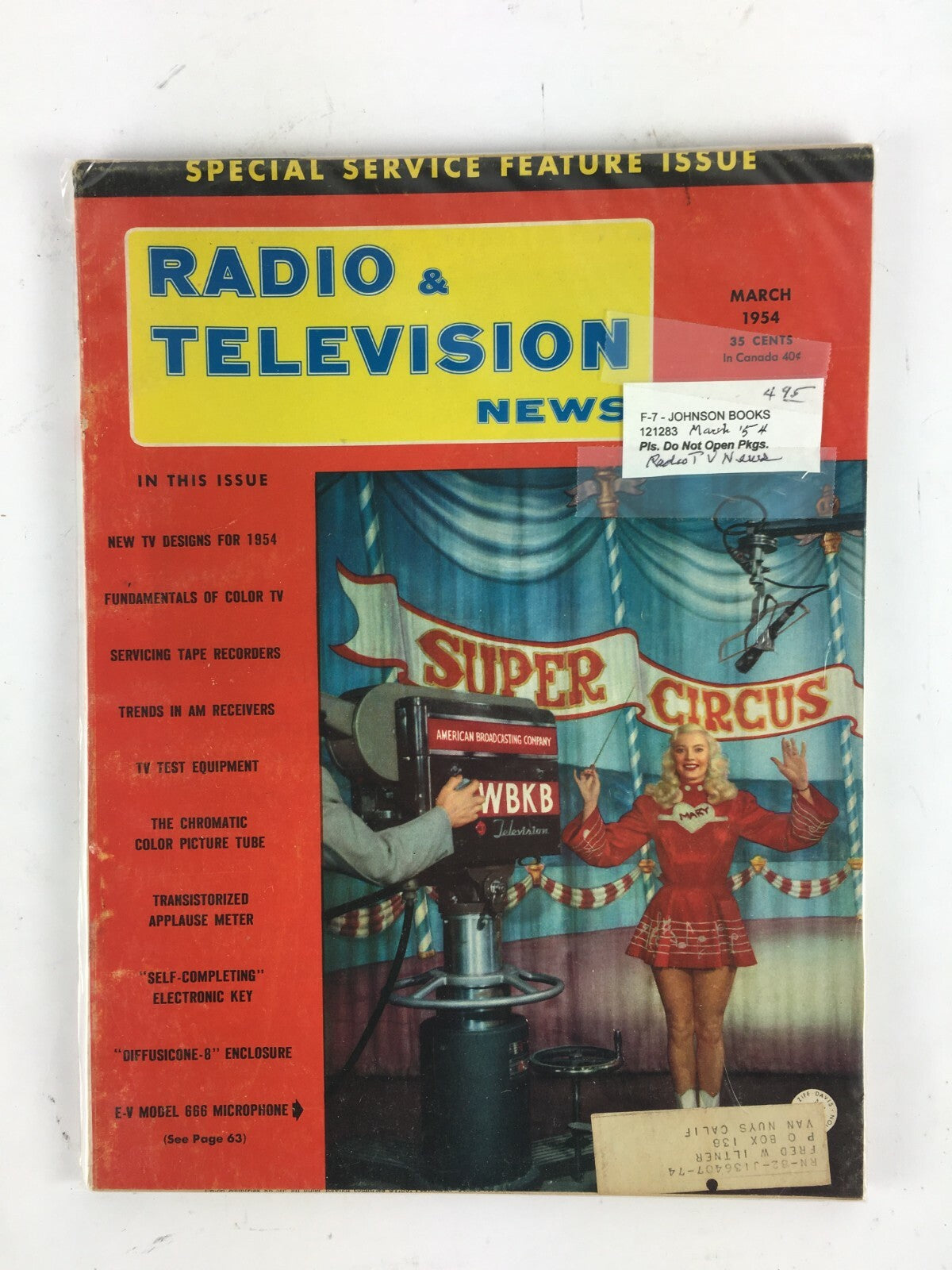March 1954 Radio Television News Magazine Transistorized Applause Meter Tv Test