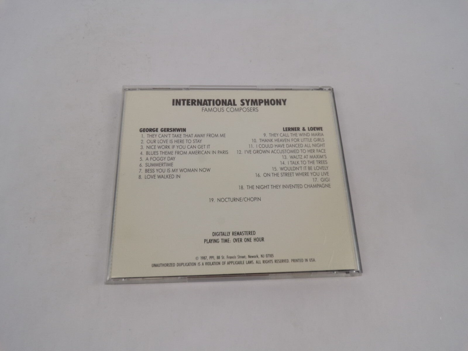 Famous Composers George Gershwin Lerner & Loewe They Can't Take That Away CD#70