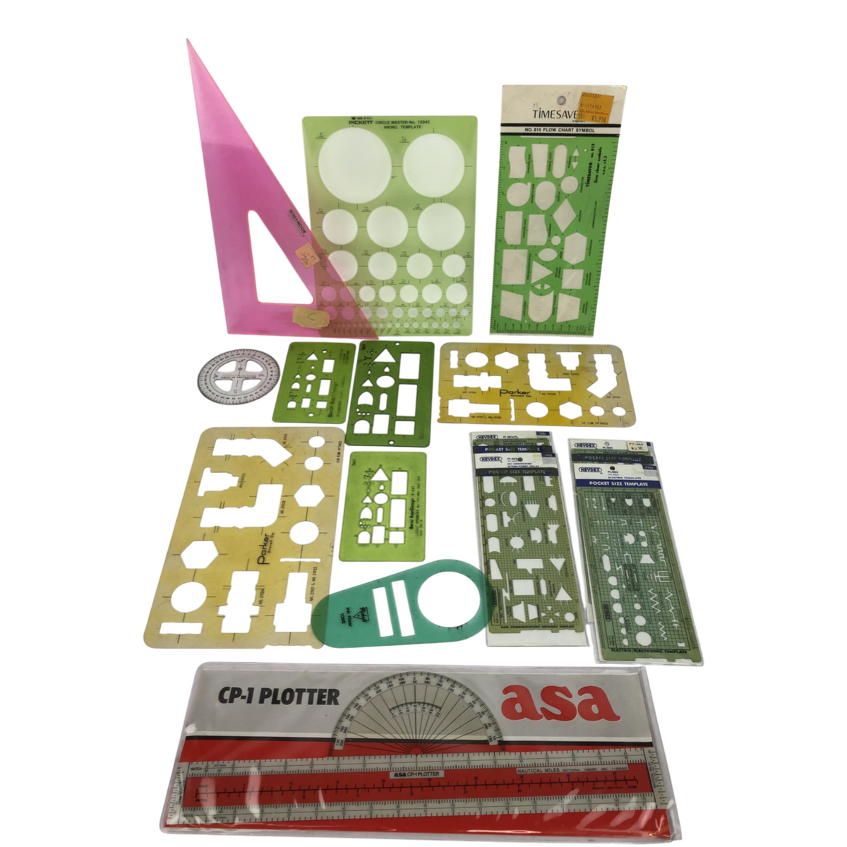 LOT (15) KEYDEX Parker Pickett ASA Berol ELECTRIC CONTROL SYMBOLS & TEMPLATES 