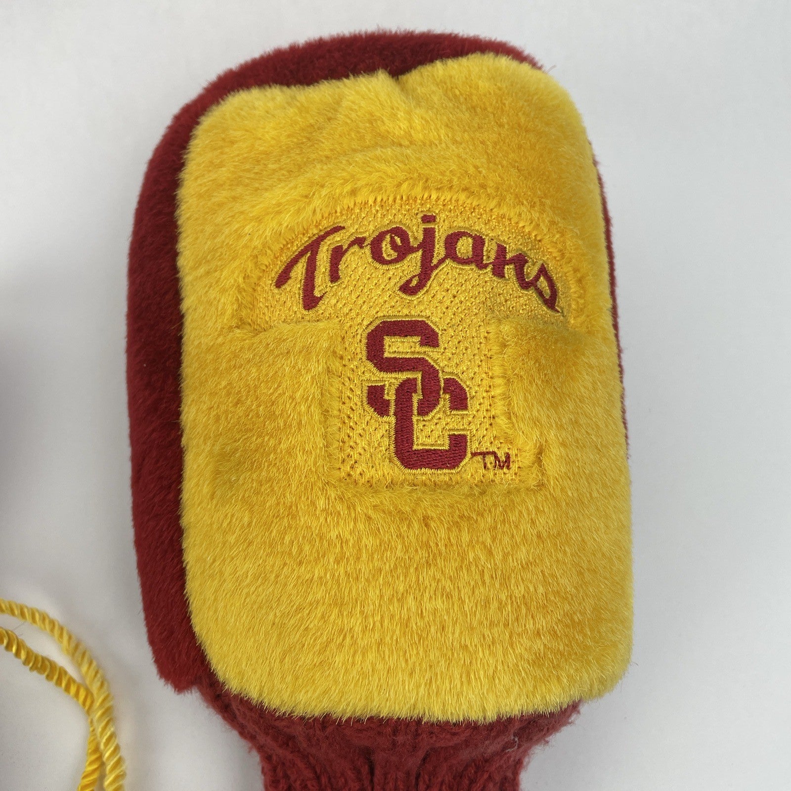 Vintage 1980s USC Trojans golf driver head covers with storage bag cardinal and gold