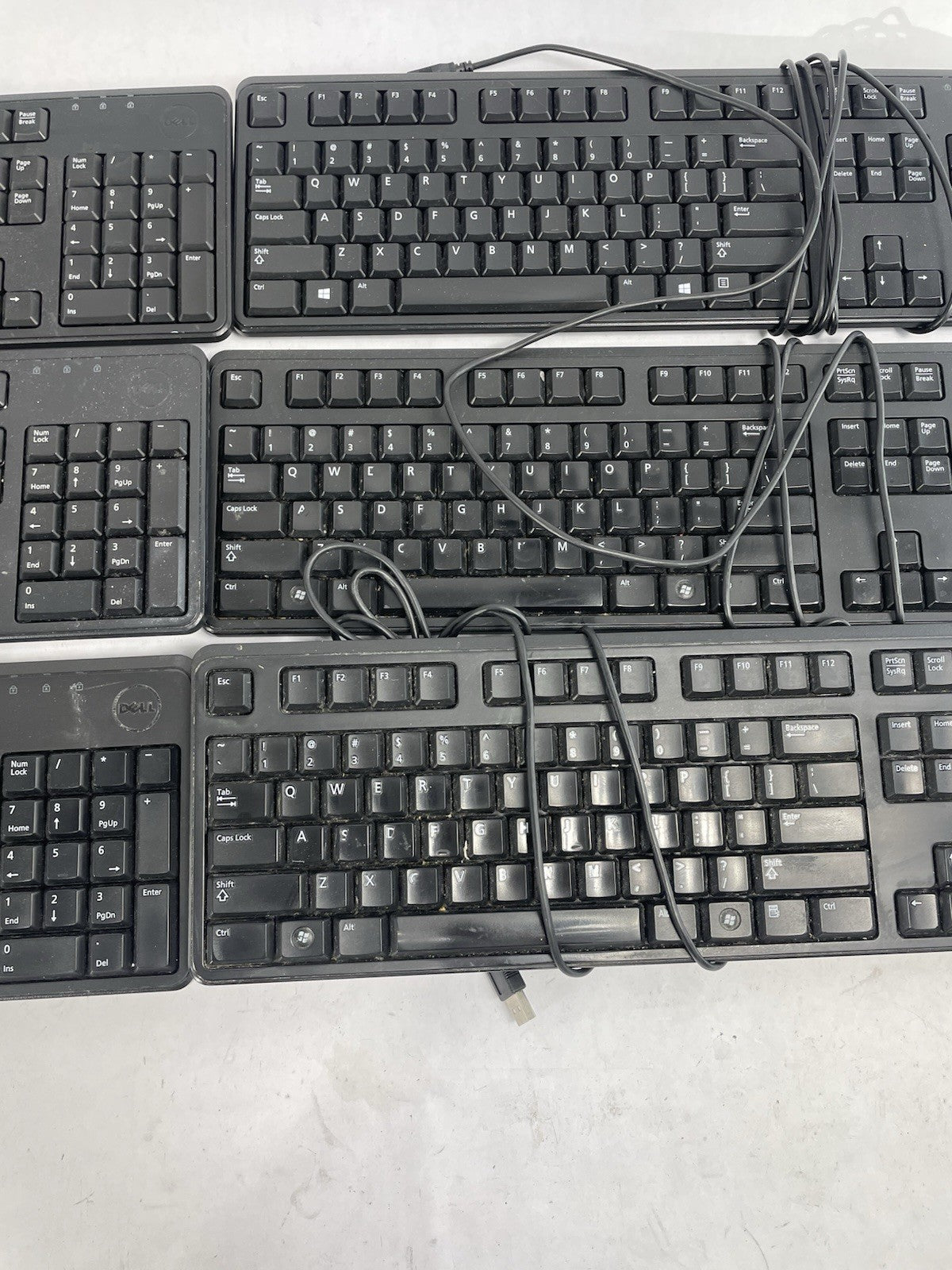 Lot of 6:  Dell Ultra Slim USB Wired Slim Keyboards KB212-B