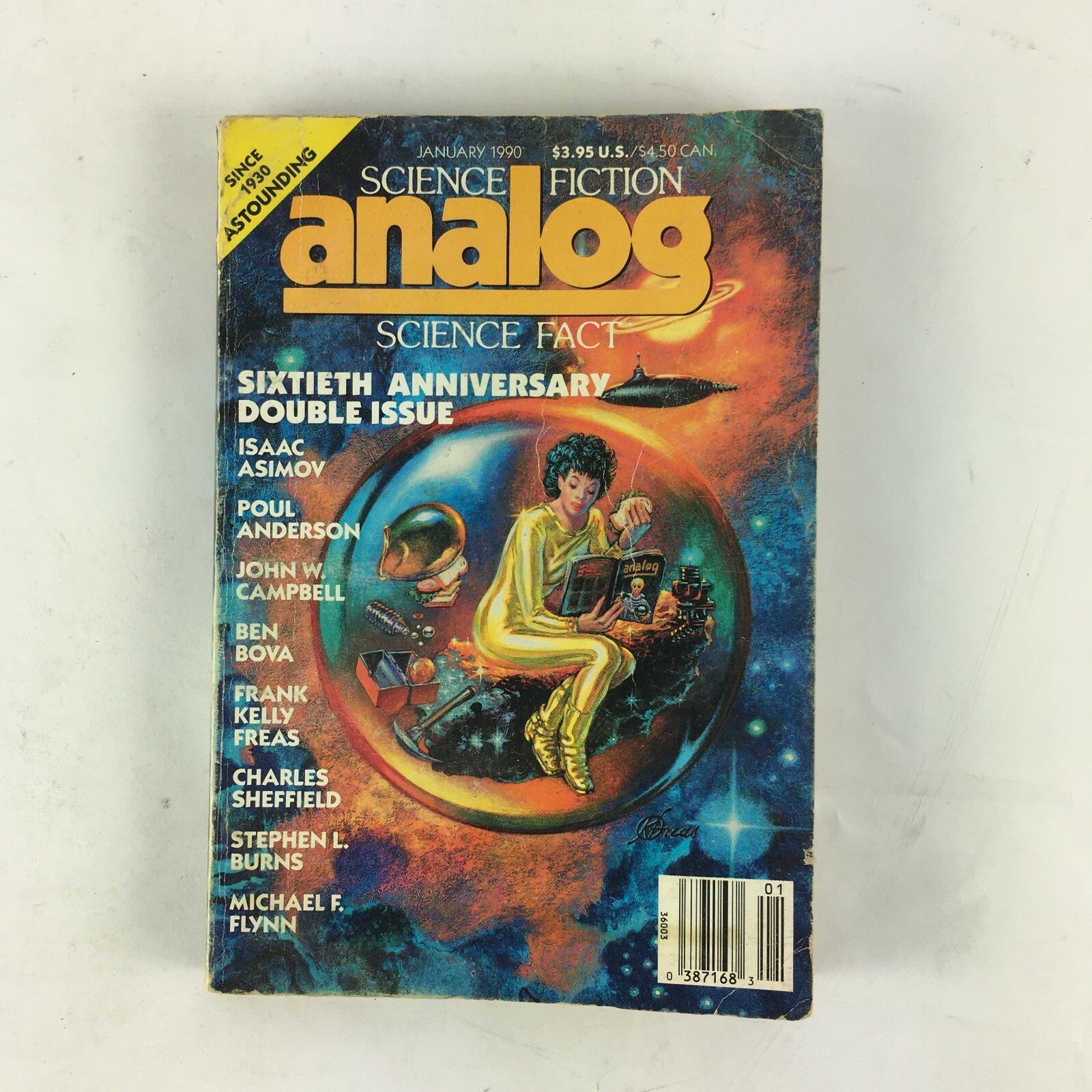 January 1990 Analog Science Fiction Fact Magazine 16th Anniversary Double Issue