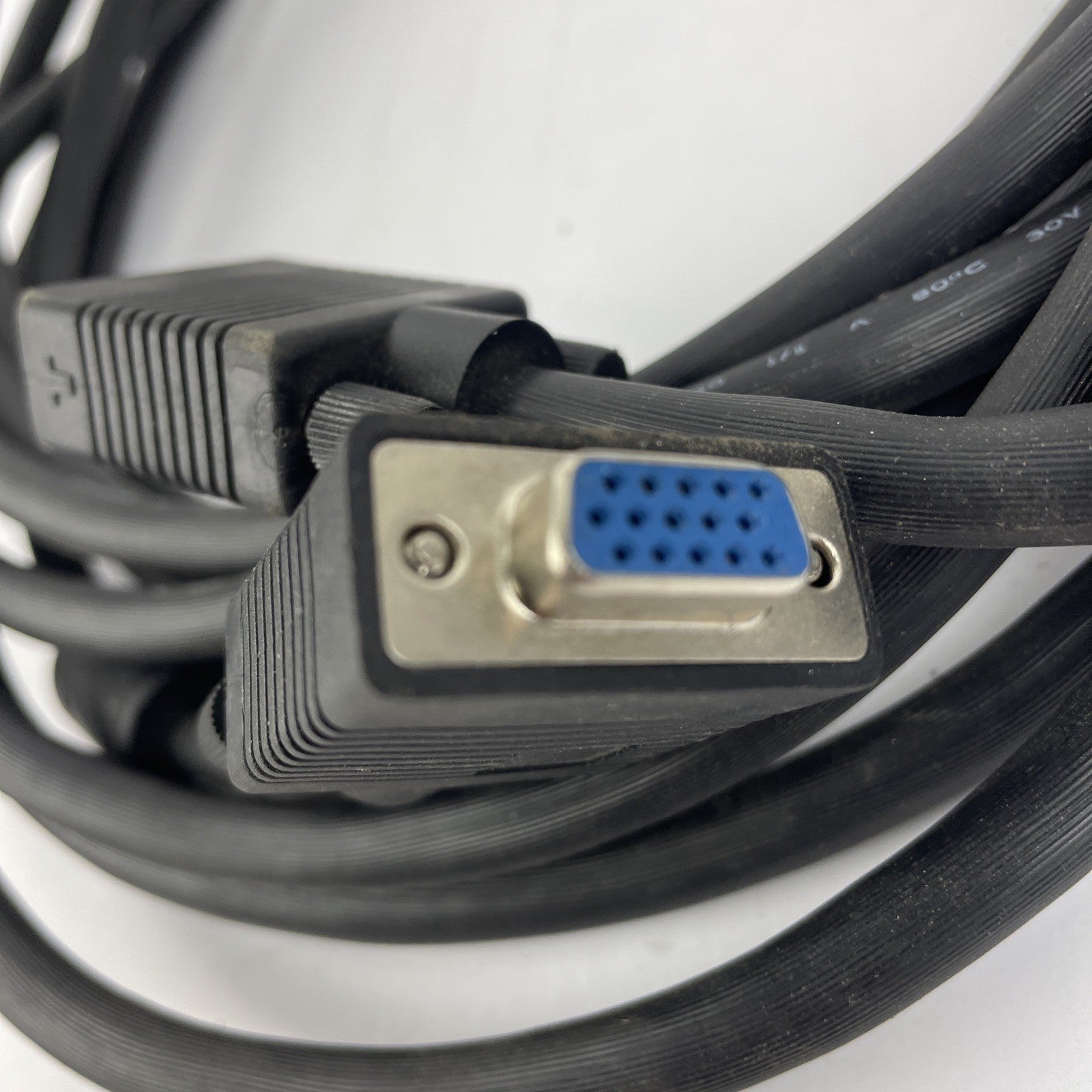 DB15 15 Pin Male to Female Extension Cable Cord Molded Computer M/F Black 25'