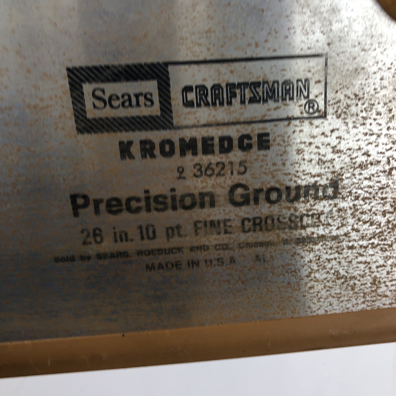NOS Craftsman Kromedge 36215 Hand Saw 10pt Fine Crosscut 26" Blade 1979