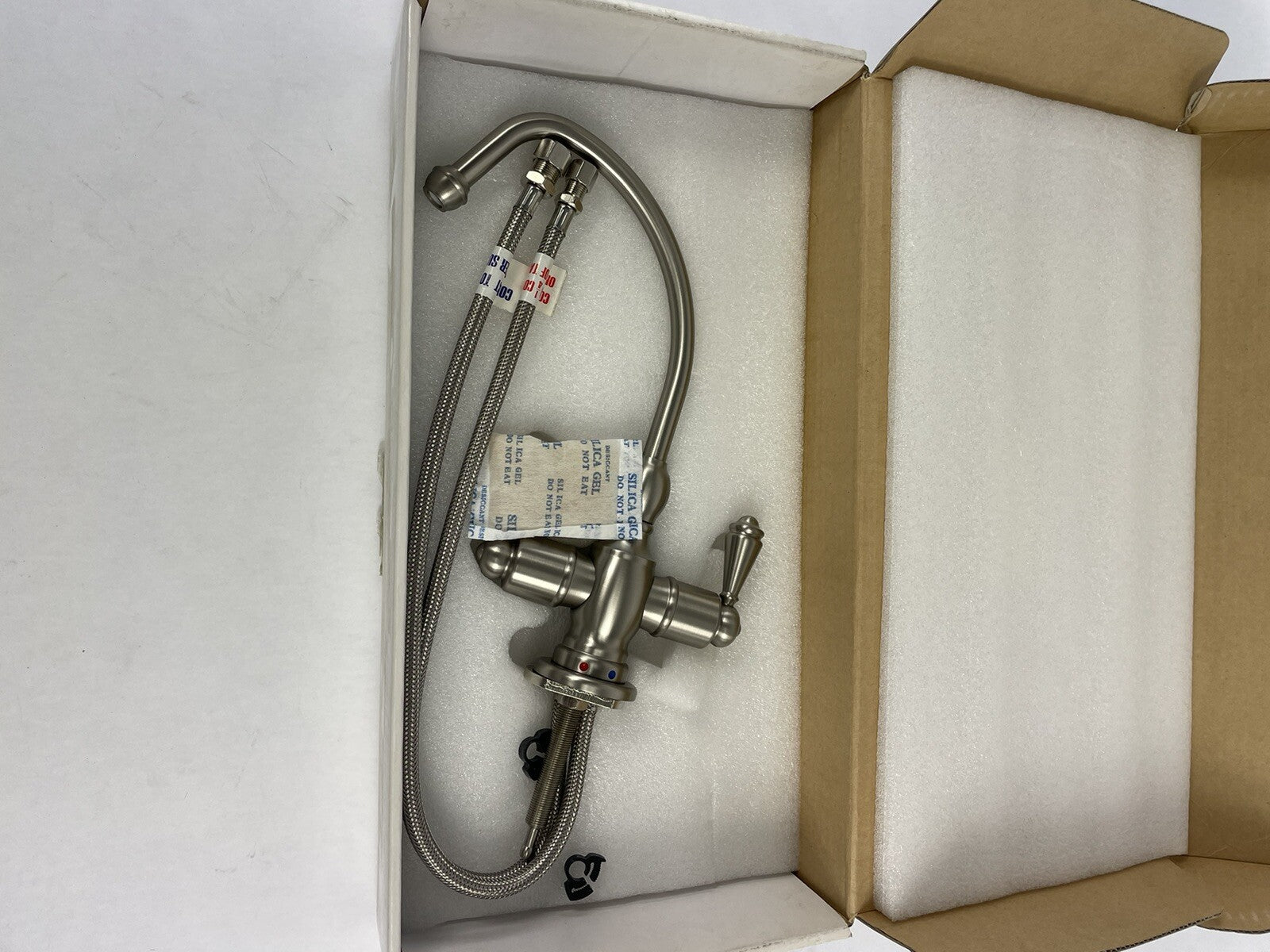Mountain Plumbing Little Gourmet MT1201 BRN brushed nickel hot and cold kitchen faucet