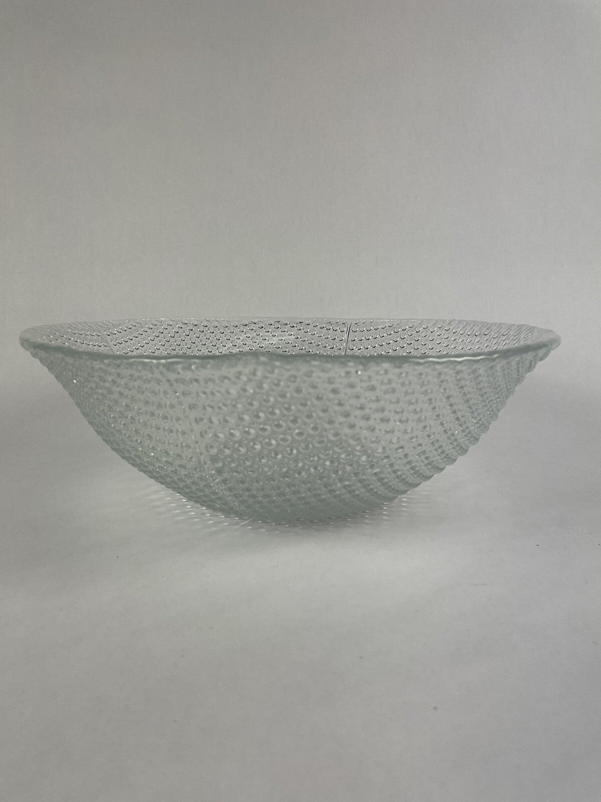 Fenton Hobnail Design Ruffled Clear Glass Fruit Bowl Large 12.5” Modern 