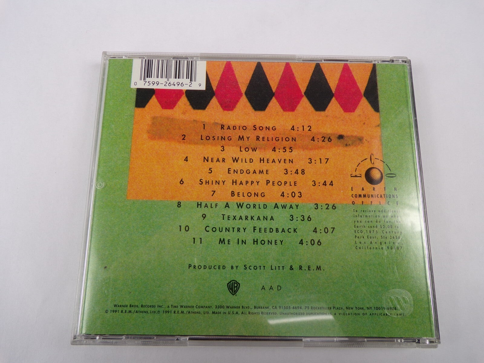 R.E.M Out Of Time Radio Song Losing My Religion Low Belong Engame CD#58
