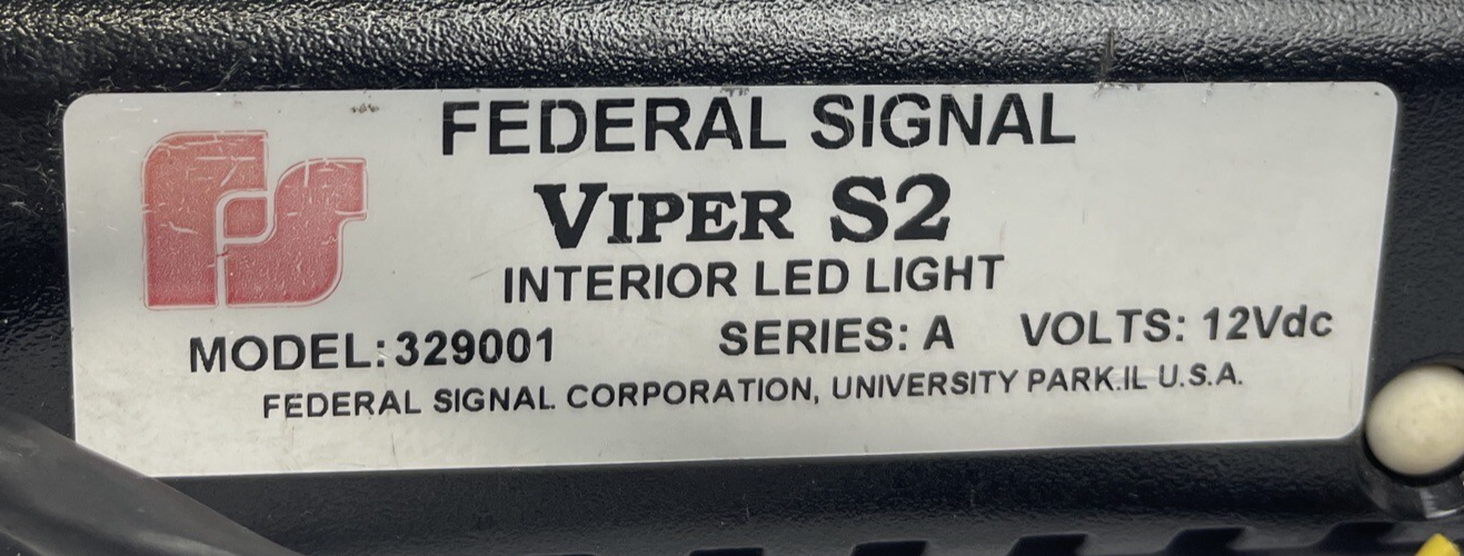 Federal Signal Viper S2 329001 interior LED warning light 12V DC