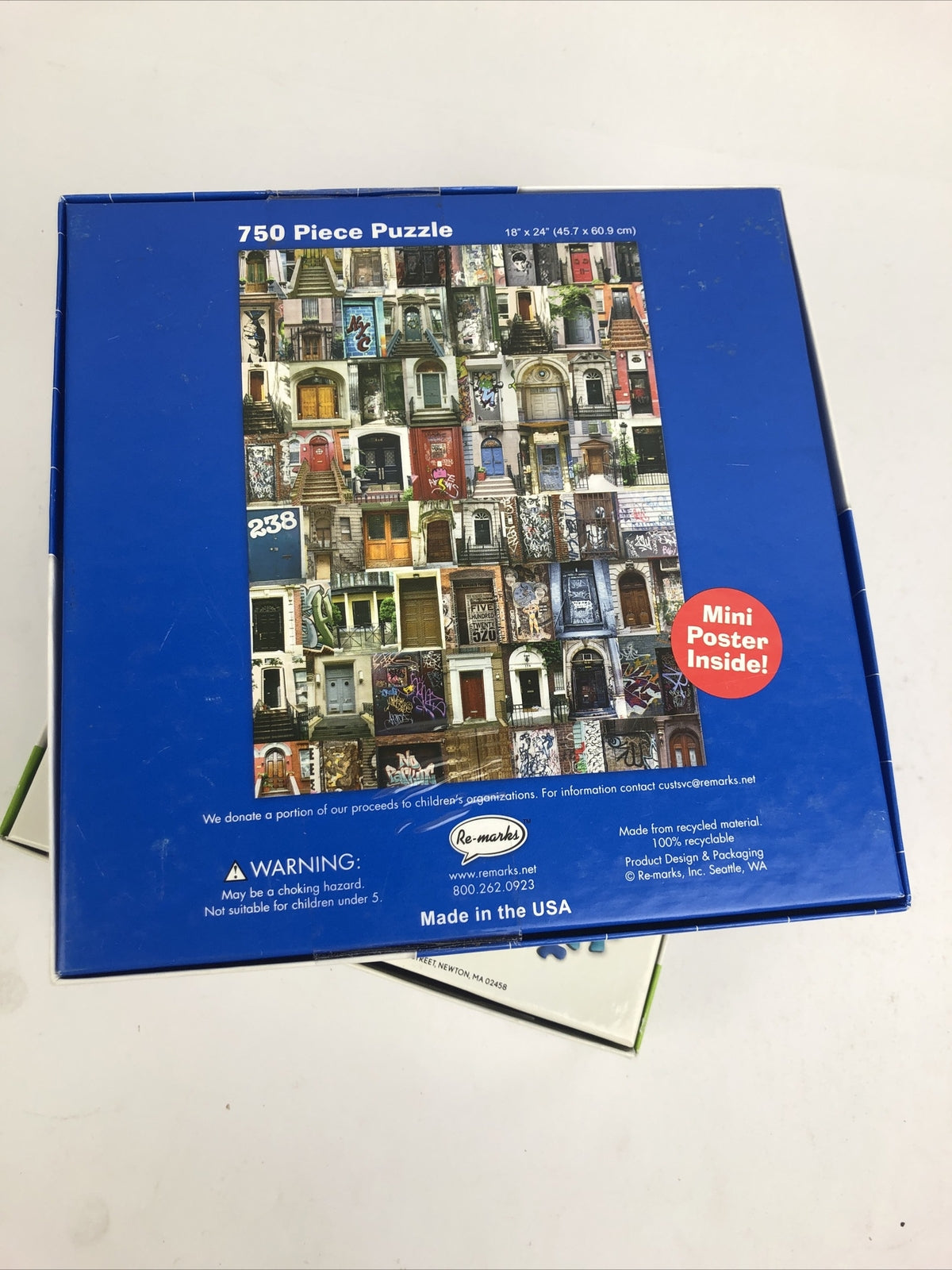 Lot of 2 x 750 Piece Puzzle Lot - Ceaco All Aboard Train, Re-Marks City Doors,