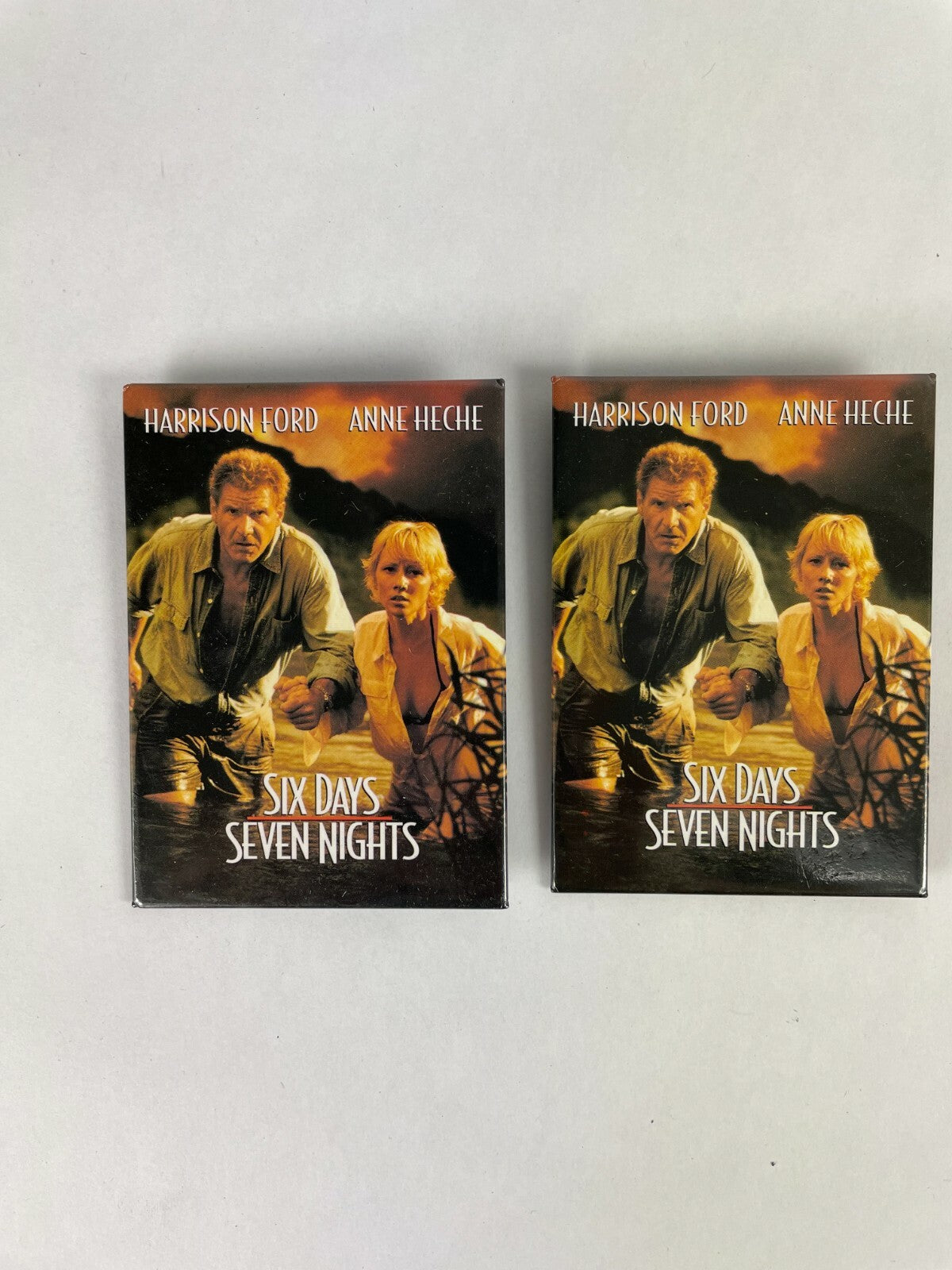  Touchstone Six days Seven Nights 2X Movie Film Button Fast Shipping Must See