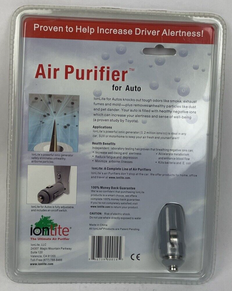OEM ionlite - The Ultimate Air Purifier - Ionic Generator Plug 12V For Auto Car