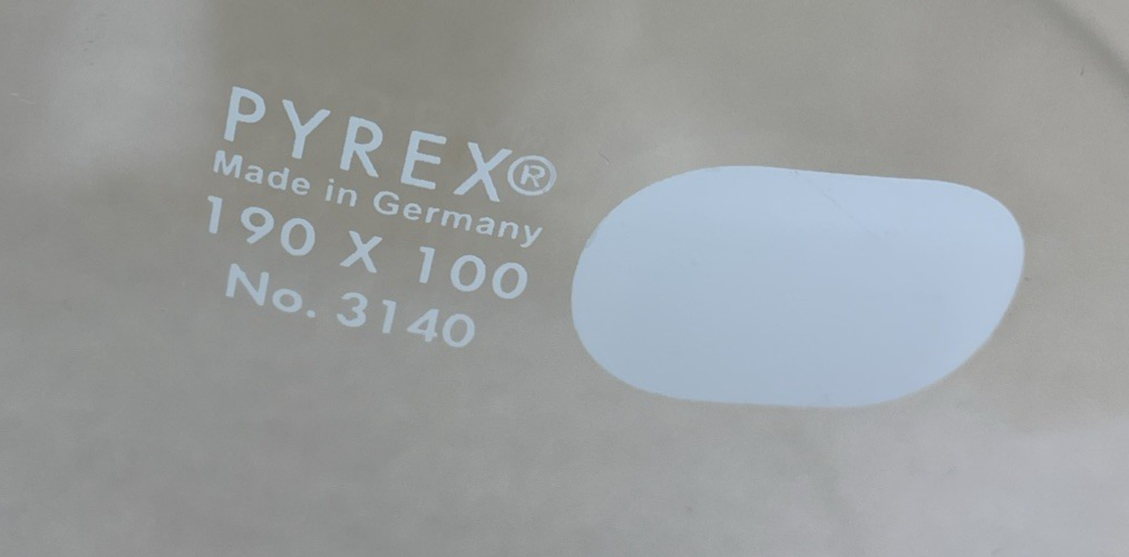 Pyrex Glass 190 x 100 No. 3410 Dishes Laboratory Terrarium Vase Utilitarian Bowl