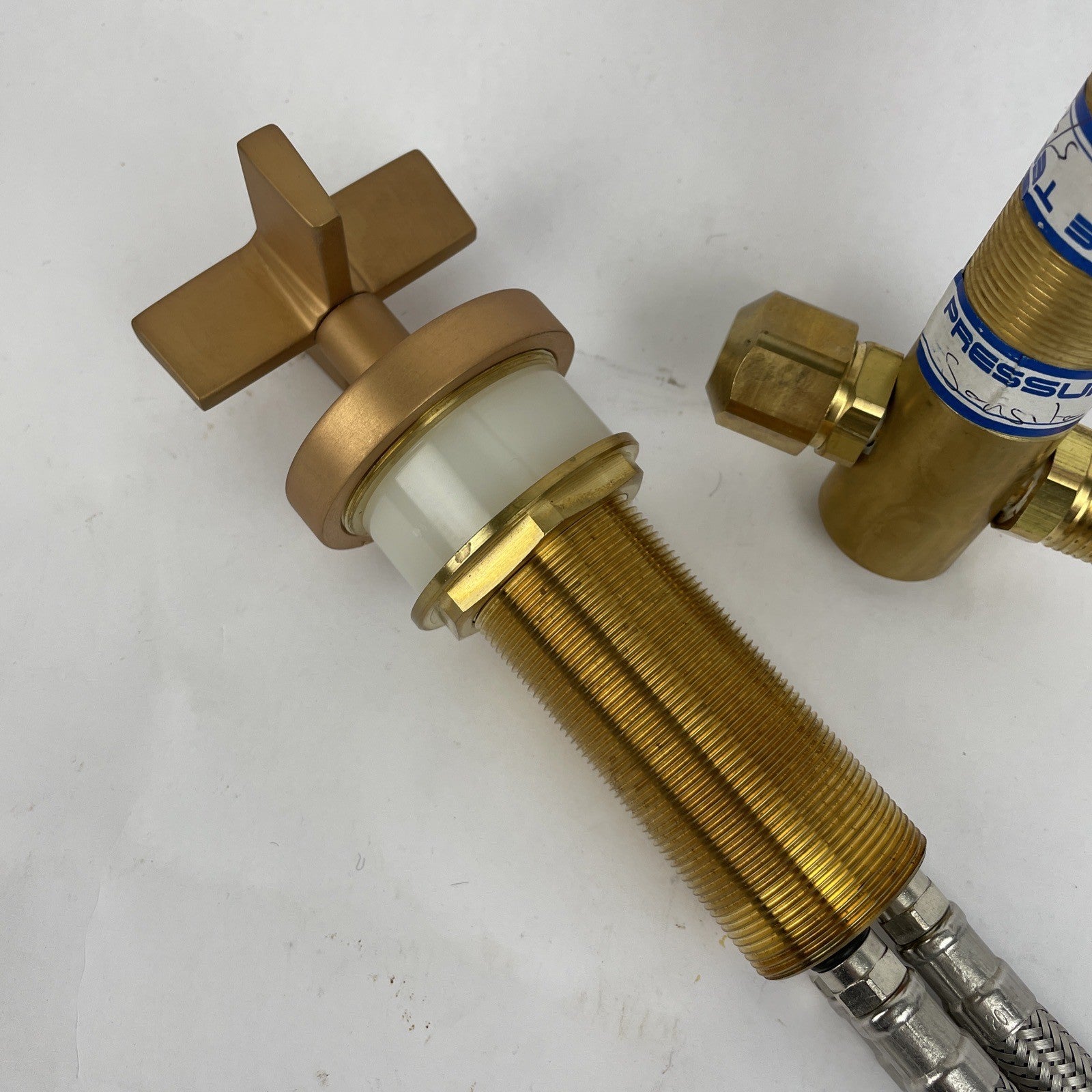 OEM Watermark 2 Hole Gooseneck Bathroom Faucet - Satin Brass Gold