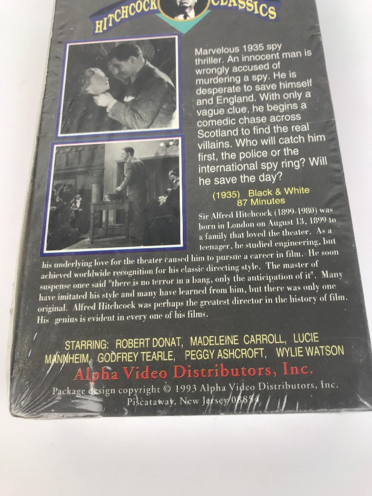 Vintage THE 39 STEPS - VHS Tape - Black & White -  New and Sealed !!