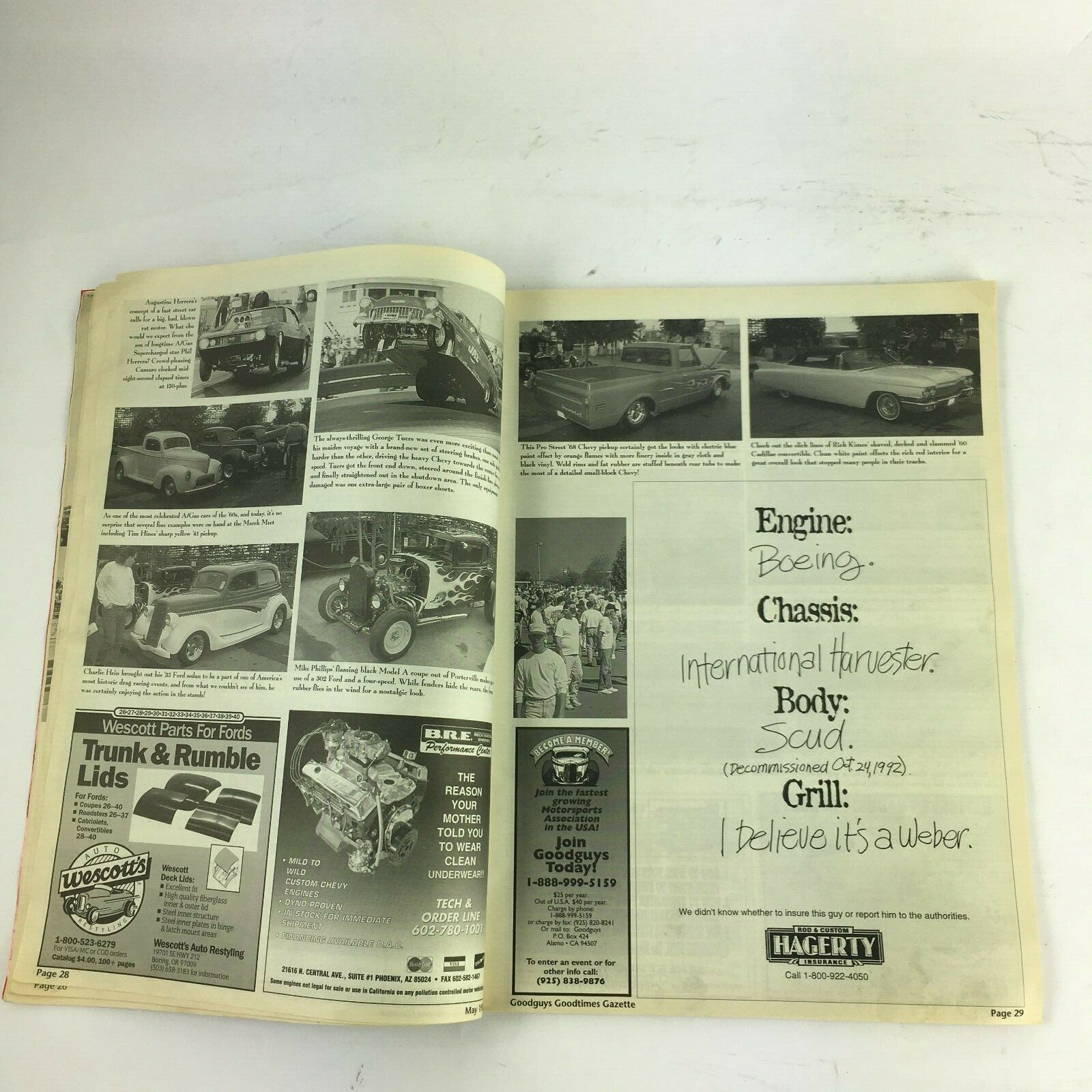 May 1998 Goodguys Goodtimes Gazette Magazine March Meet Now and Then..