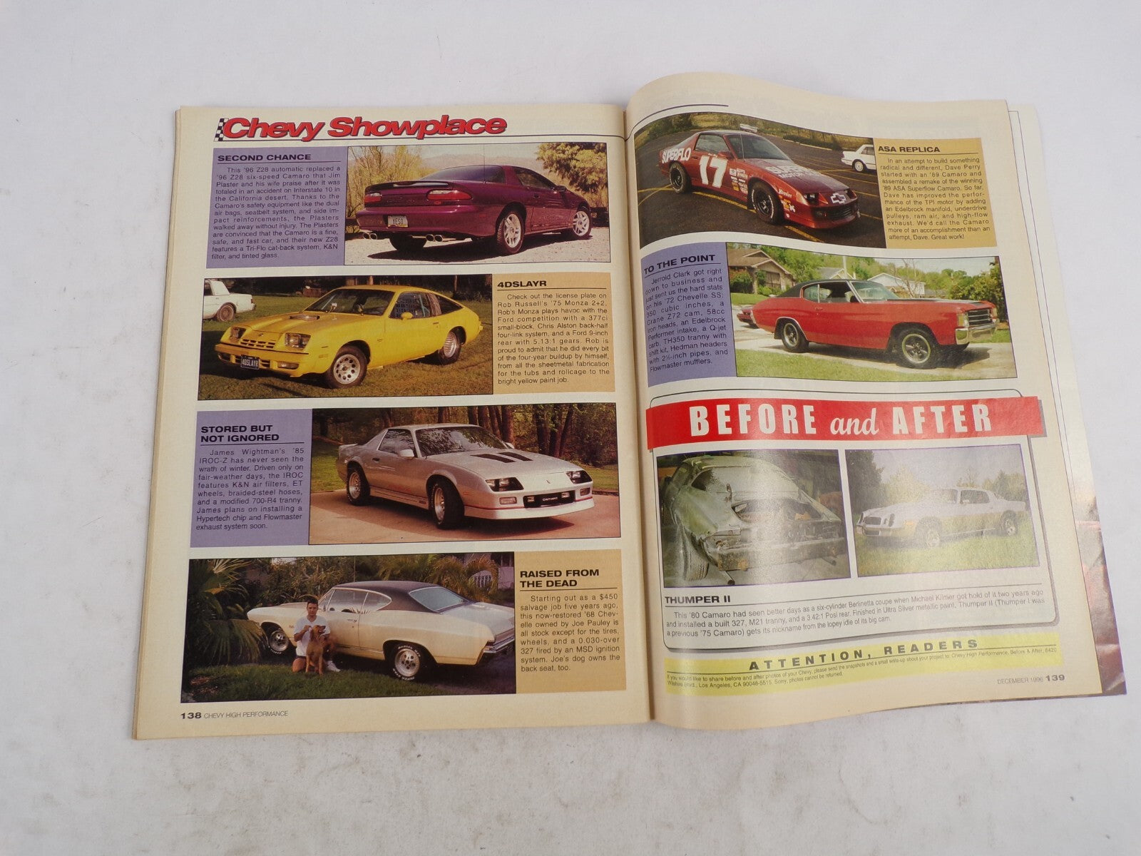 December 1996 Chevy High Performance Thunder Cruise '96 50 Holiday Gifts 500HP