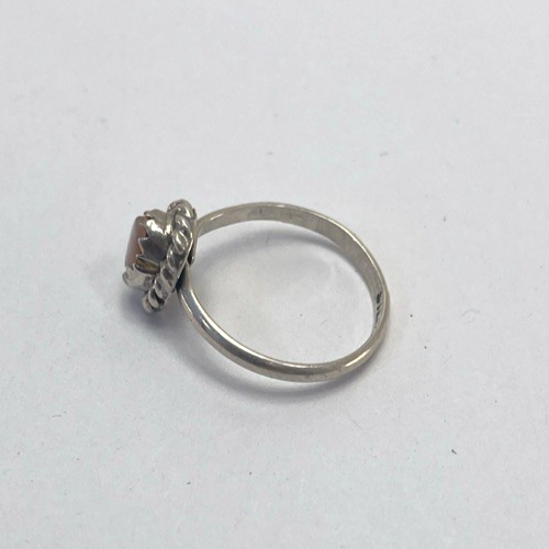 Native American Dainty  Minimalist Mother Pearl 925 Sterling Silver Ring Sz 0.5