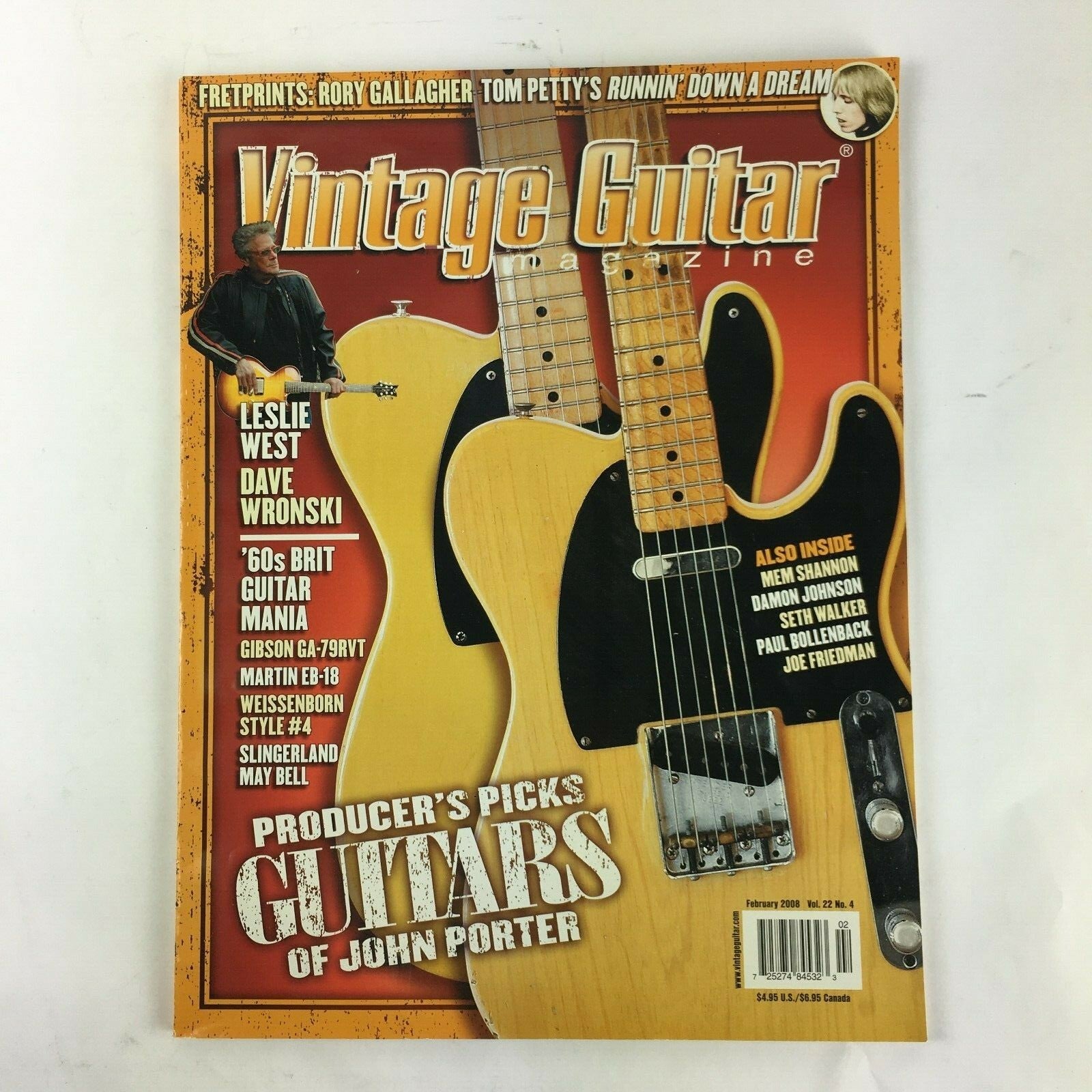 February 2008 Vintage Guitar Magazine Producer's Pick Guitars of John Porter