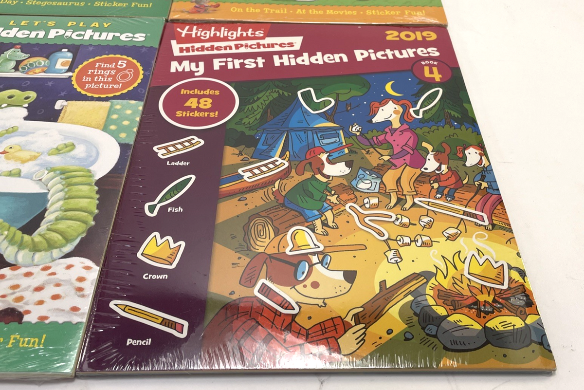 Highlights Let's Play Hidden Pictures Puzzles Books Lot of 4 - Brand New Sealed