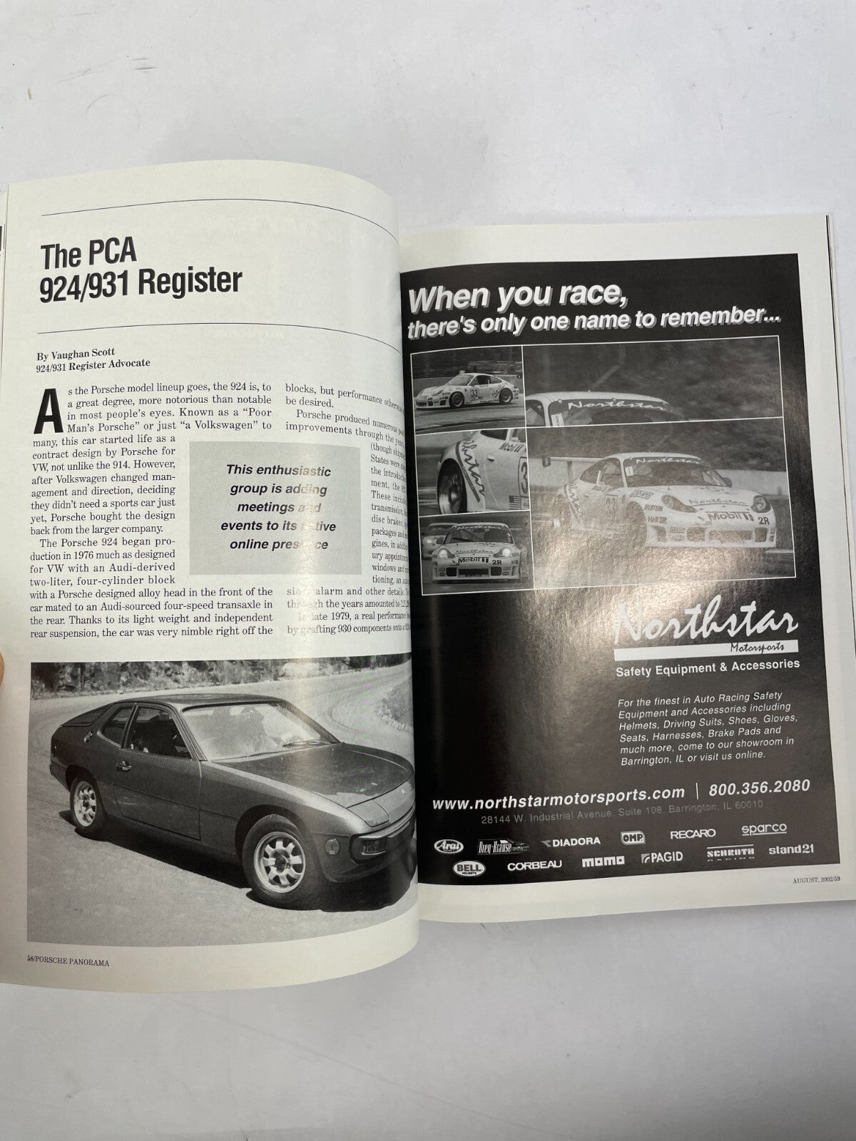 August 2002 Porsche Panorama Magazine The PCA 924/931 Register