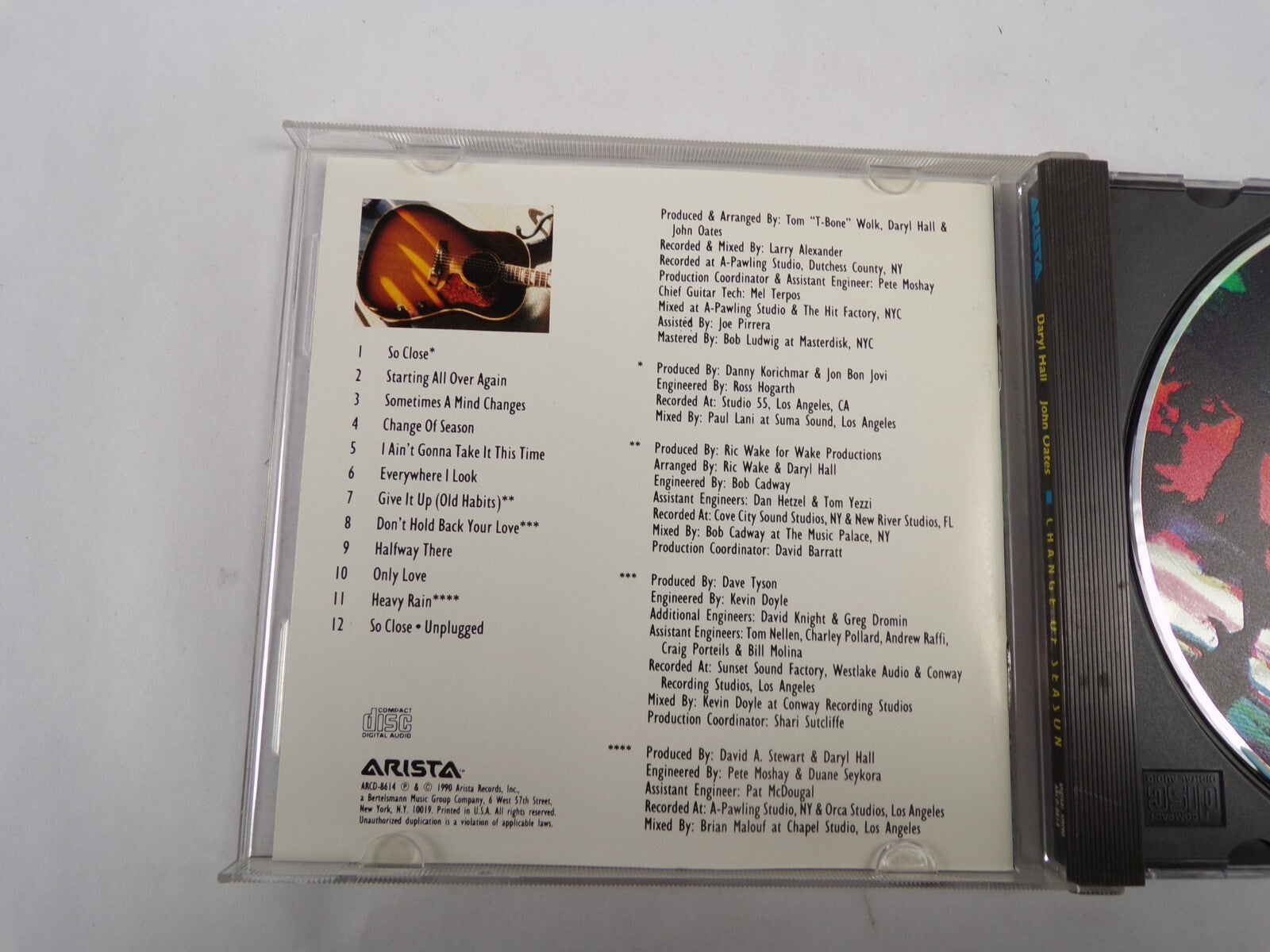 Dary Hall John Oates Change Of Season So Close Change OF Season CD#59