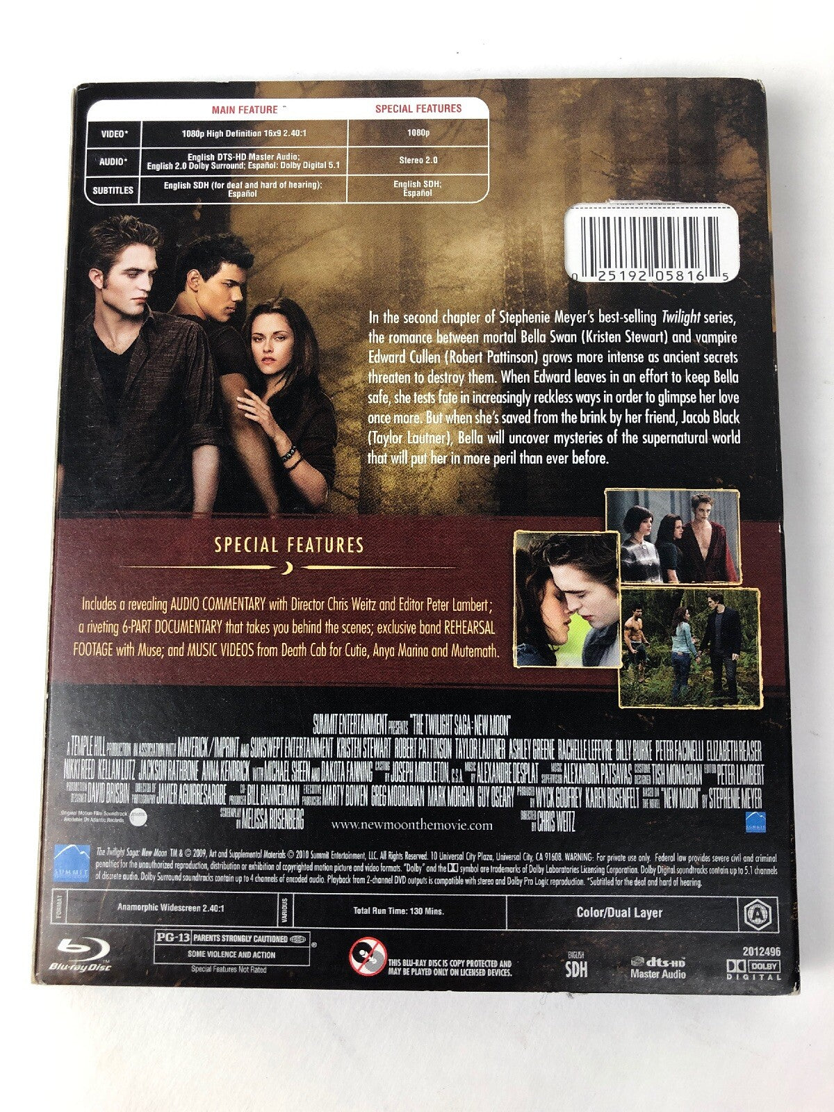 The Twilight Saga: New Moon (Blu-ray Disc, 2010, Deluxe Edition) FSTSHP