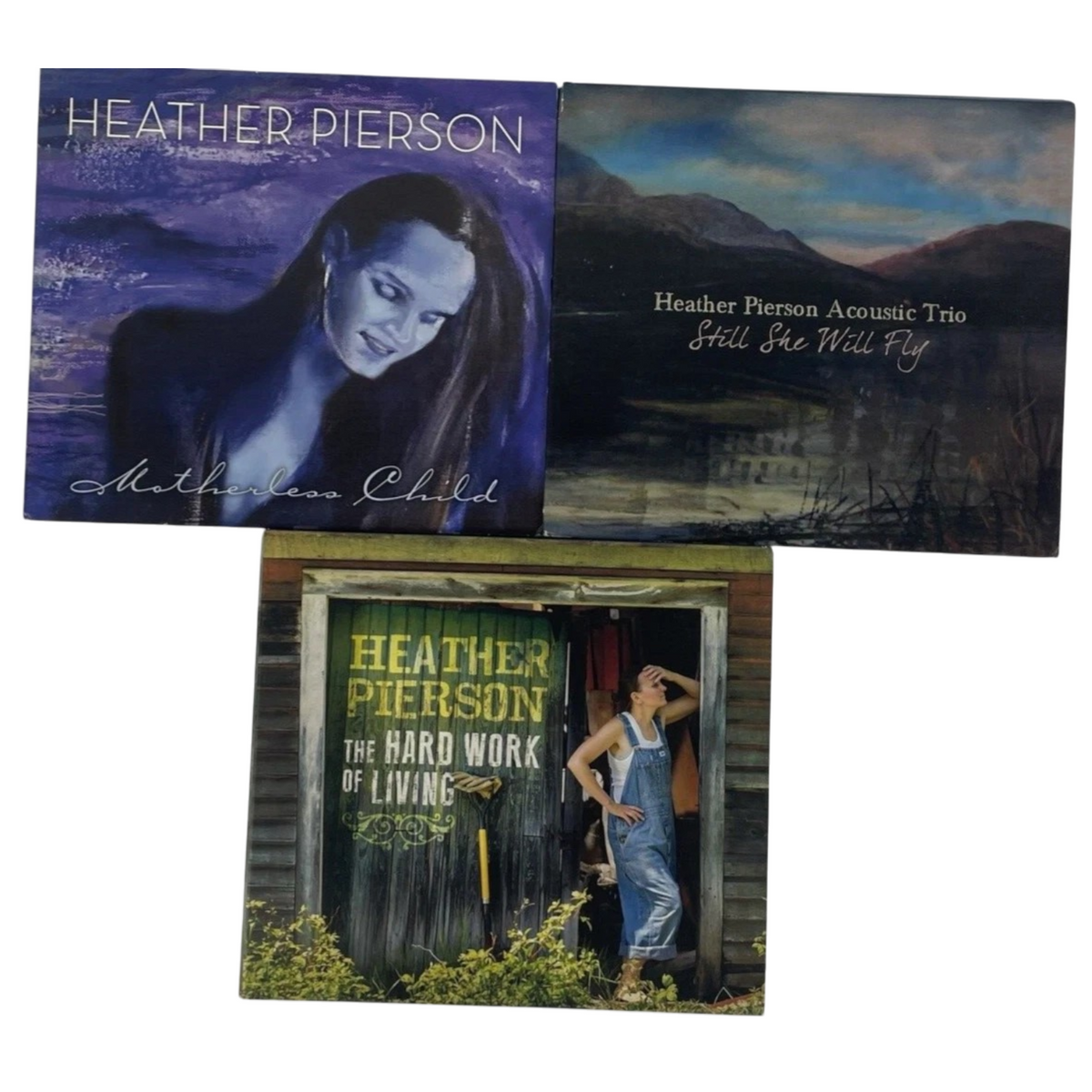 3 x HEATHER PIERSON Audio CD Lot - Motherless Child - Still She Will Fly - THWOL